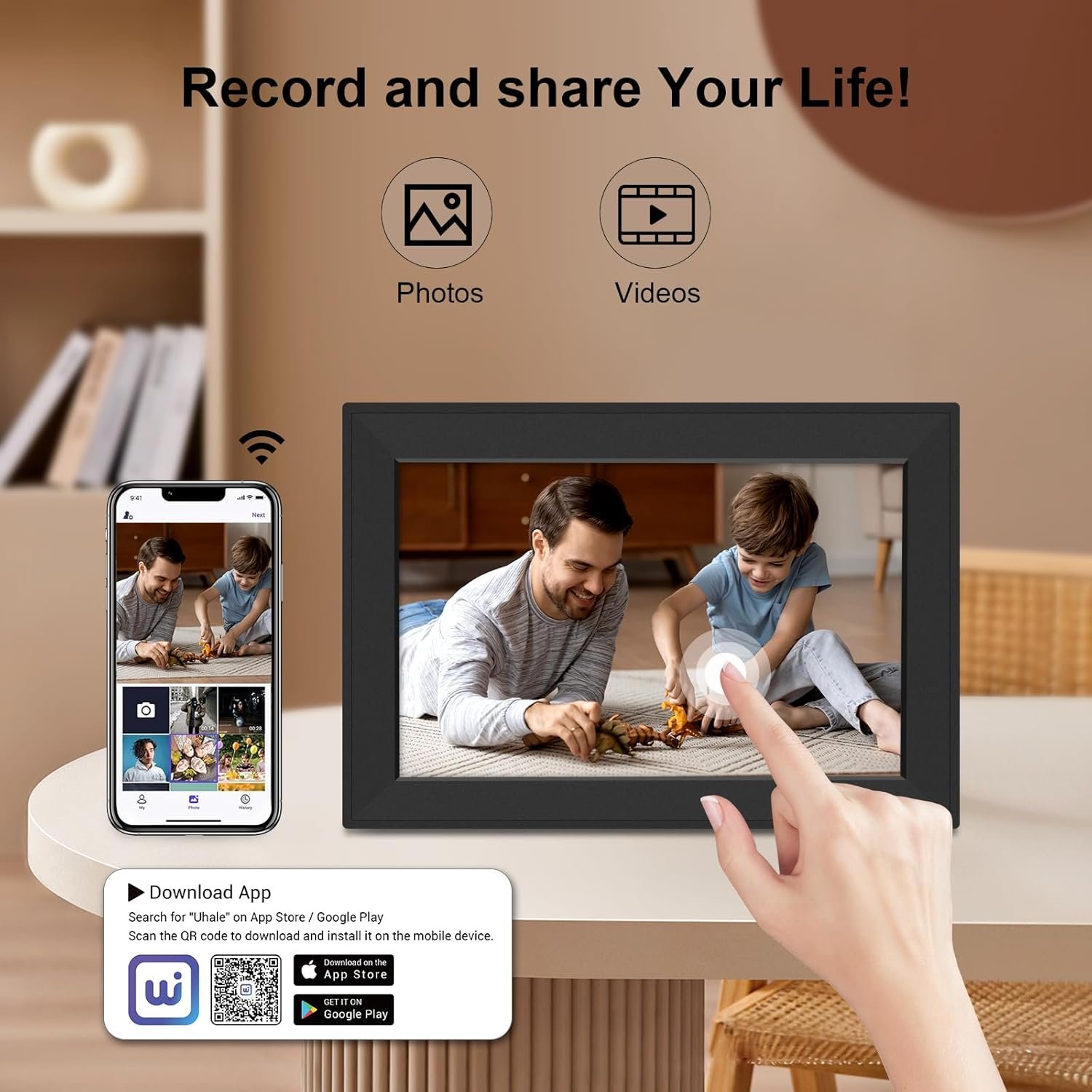 10.1 Inch WiFi Digital Picture Frame, Smart Electronic Clound Digital Photo Frame with 1280 * 800 HD Touch Screen, Instantly Share Photos & Video, Gift for Friend and Family - Image 3