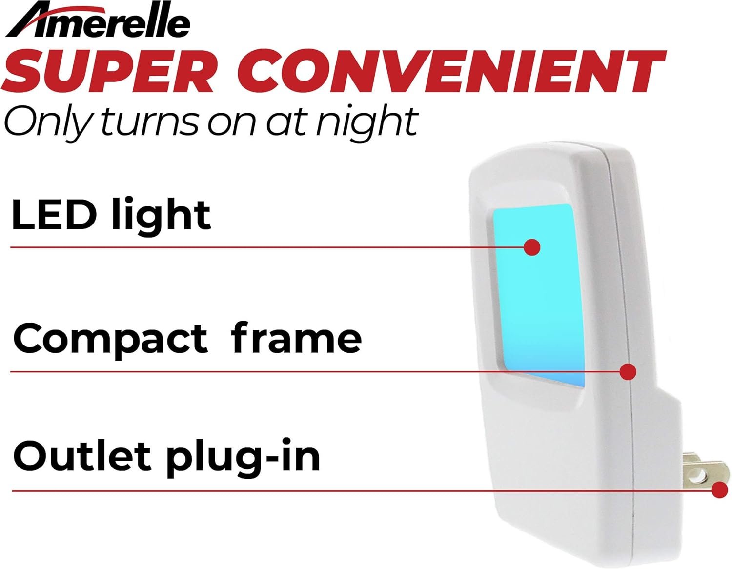 Amerelle Always-On Blue Night Light, 2 Pack (71282) – Plug In LED Night Lights with a Soft, Cool Blue Glow – Slim Led Night Light Suitable for Bedrooms, Bathrooms, Hallways, Kitchen, or Nursery - Image 5