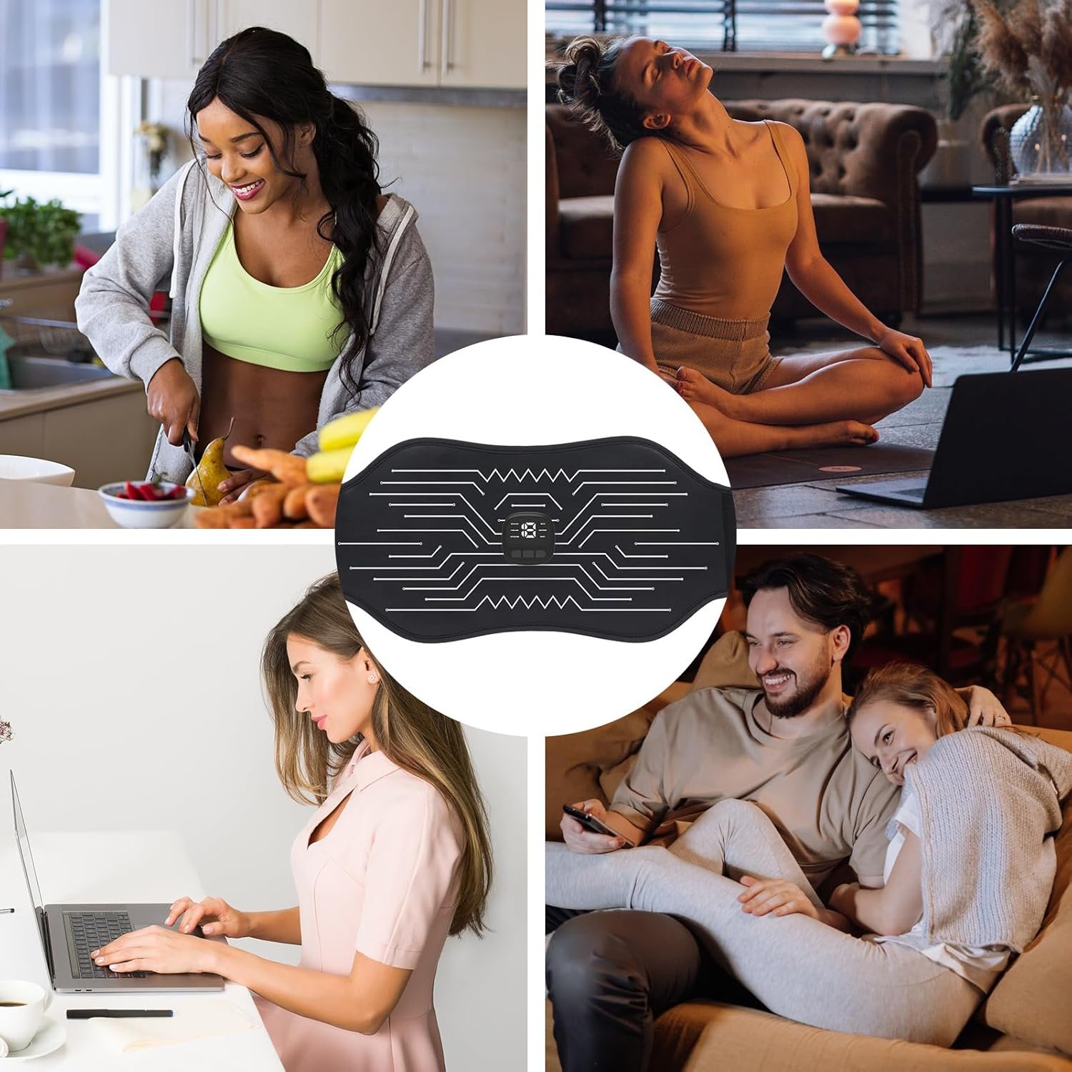 FDA Cleared, ABS Stimulator - EMS Muscle Stimulator - Portable Muscle Toner for Abdomen - Fitness Ab Workout Equipment for Women and Men, Black White - Image 7