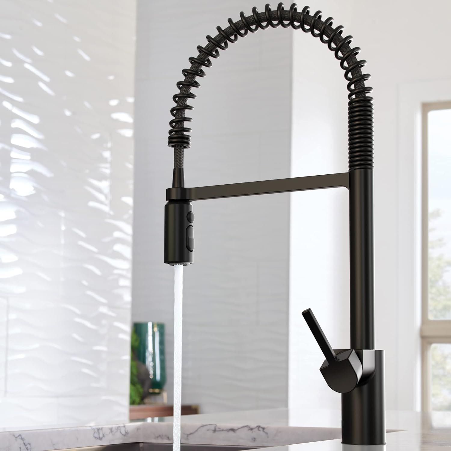 Moen Align Matte Black Motionsense Wave Sensor Touchless One-Handle High Arc Spring Pre-Rinse Pulldown Kitchen Faucet with Sprayer, Kitchen Sink Faucet for Bar, Farmhouse, Commercial, 5923EWBL - Image 8