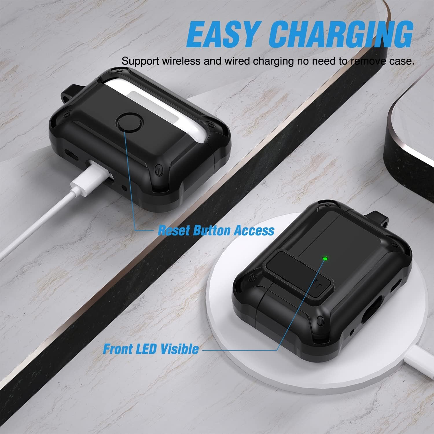 Valkit Compatible Airpods Pro 2nd/1st Generation Case Cover with Cleaner Kit, Military AirPod Pro 2 Case with Lock & Lanyard Cool Shockproof Protective Case for Airpod Pro Gen 2nd/1st(2023/2022/2019) - Image 5