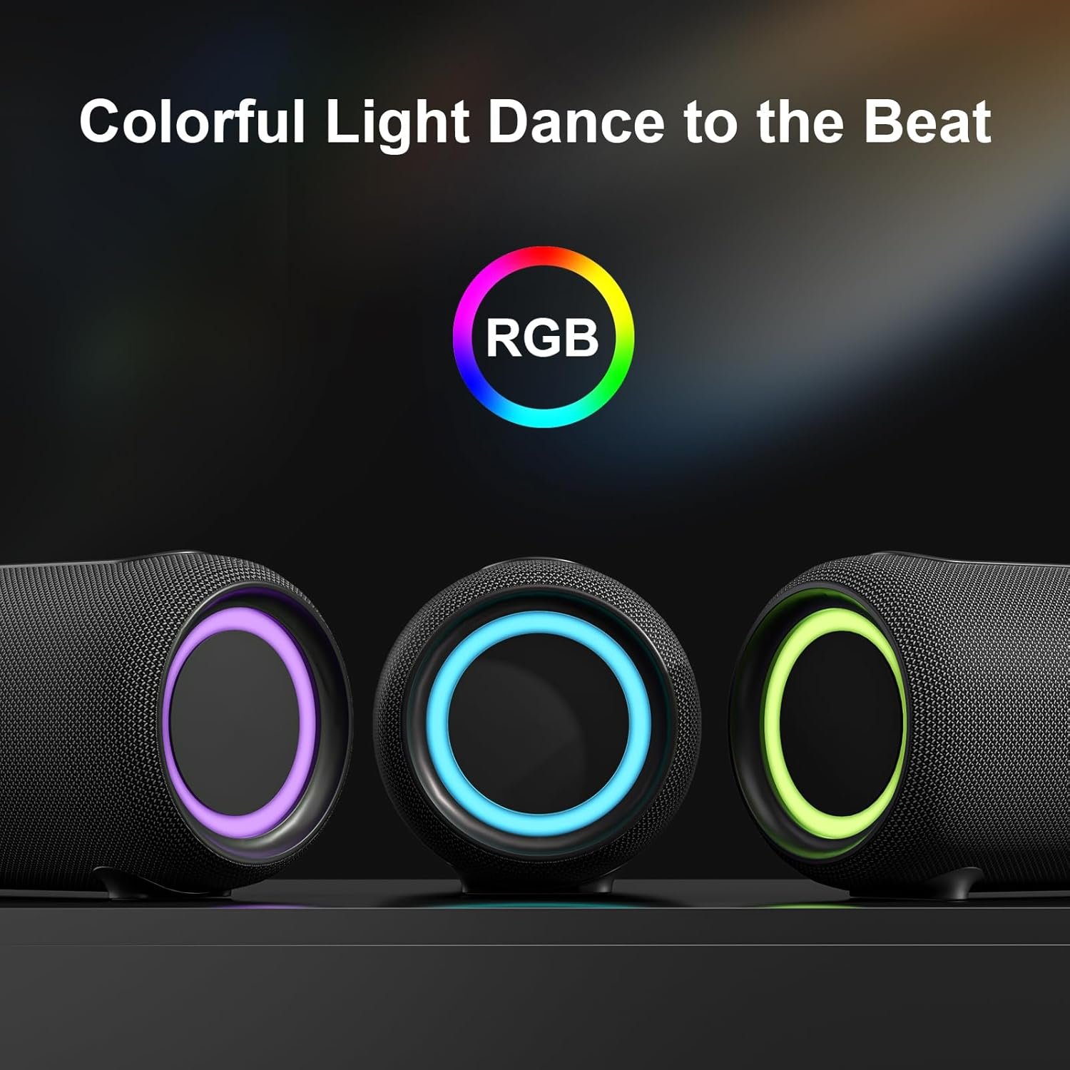 Passau Portable Bluetooth Speakers 40W Peak Loud Stereo Sound, Passive Radiators-Deep Bass, All Day Playtime, Adjustable Strap, BT5.3, IPX5 Wireless Speaker RGB Lights for Indoor Outdoor - Image 4