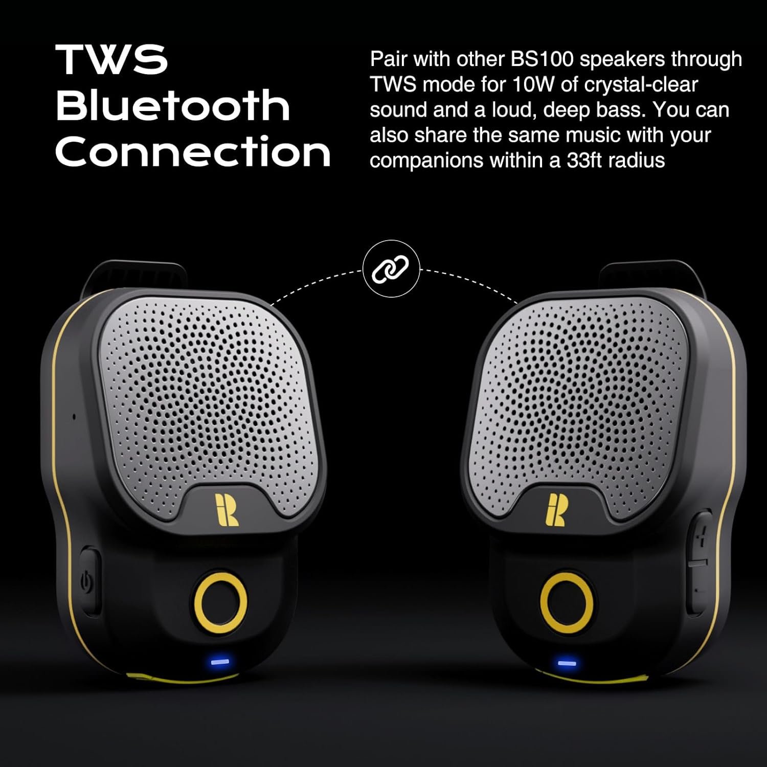 Wearable Bluetooth Speaker, 30 Hours of Playtime Clip On Speaker Built-in ENC Mic, IPX7 Waterproof, Bluetooth V5.3, TWS Portable Speaker - Image 7