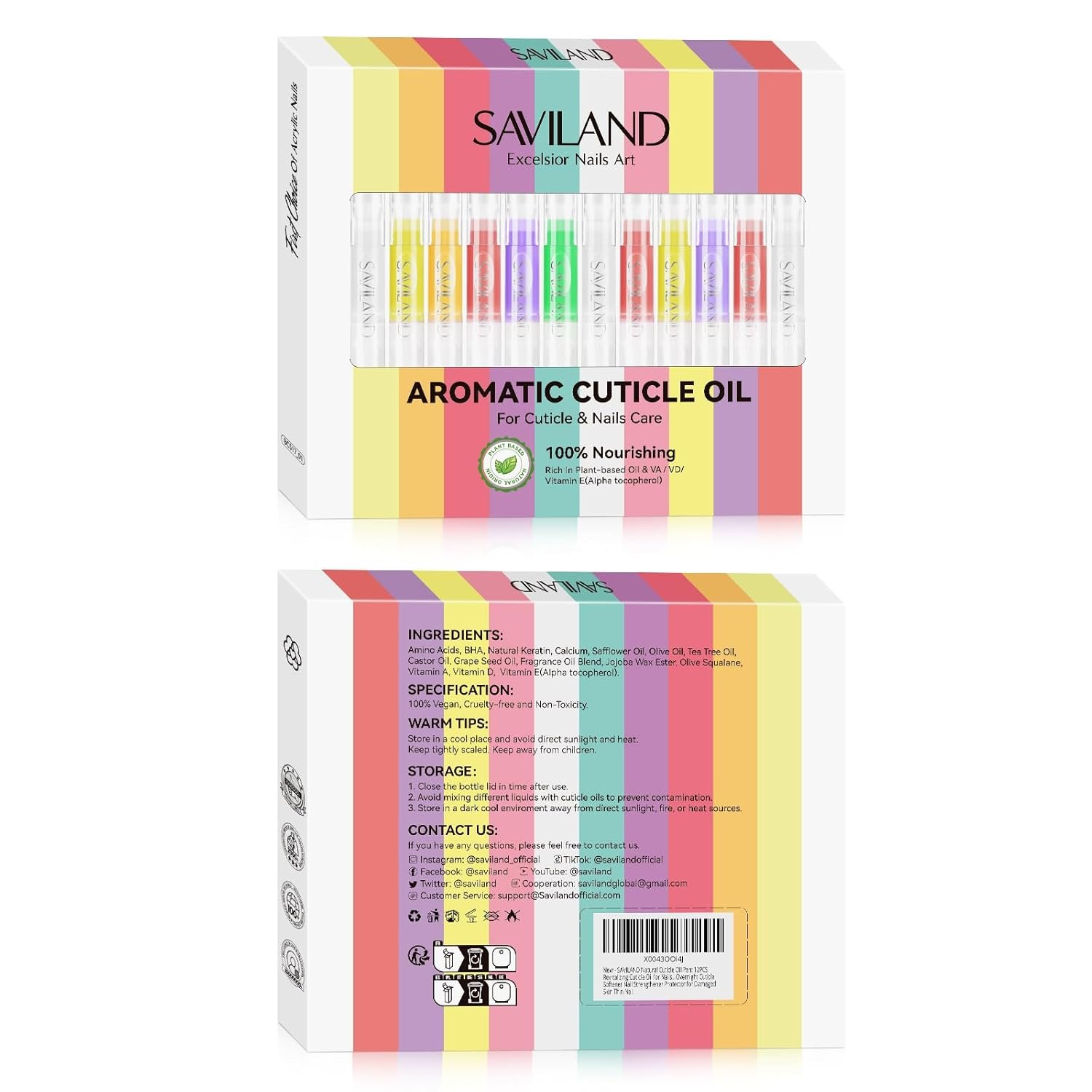 SAVILAND Natural Cuticle Oil Pen: 12PCS Revitalizing Cuticle Oil for Nails with Vitamin E For Repair Cuticles Overnight Cuticle Softener Nail Strengthener Protector for Damaged Skin Thin Nail - Image 10