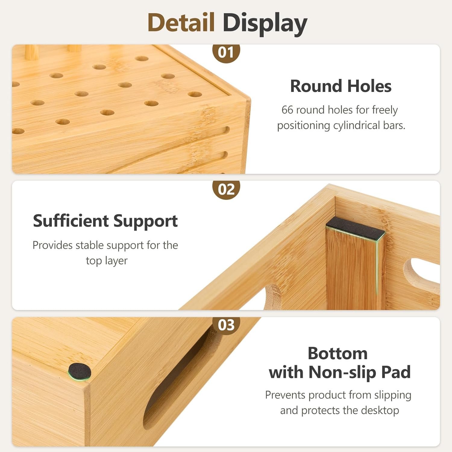 Bamboo Charging Station for Multiple Devices, Charger Station Organizer Desk Docking Station Rack for Phones, Tablets, Laptop, Perfect to Work from Home (Natural, M) - Image 8