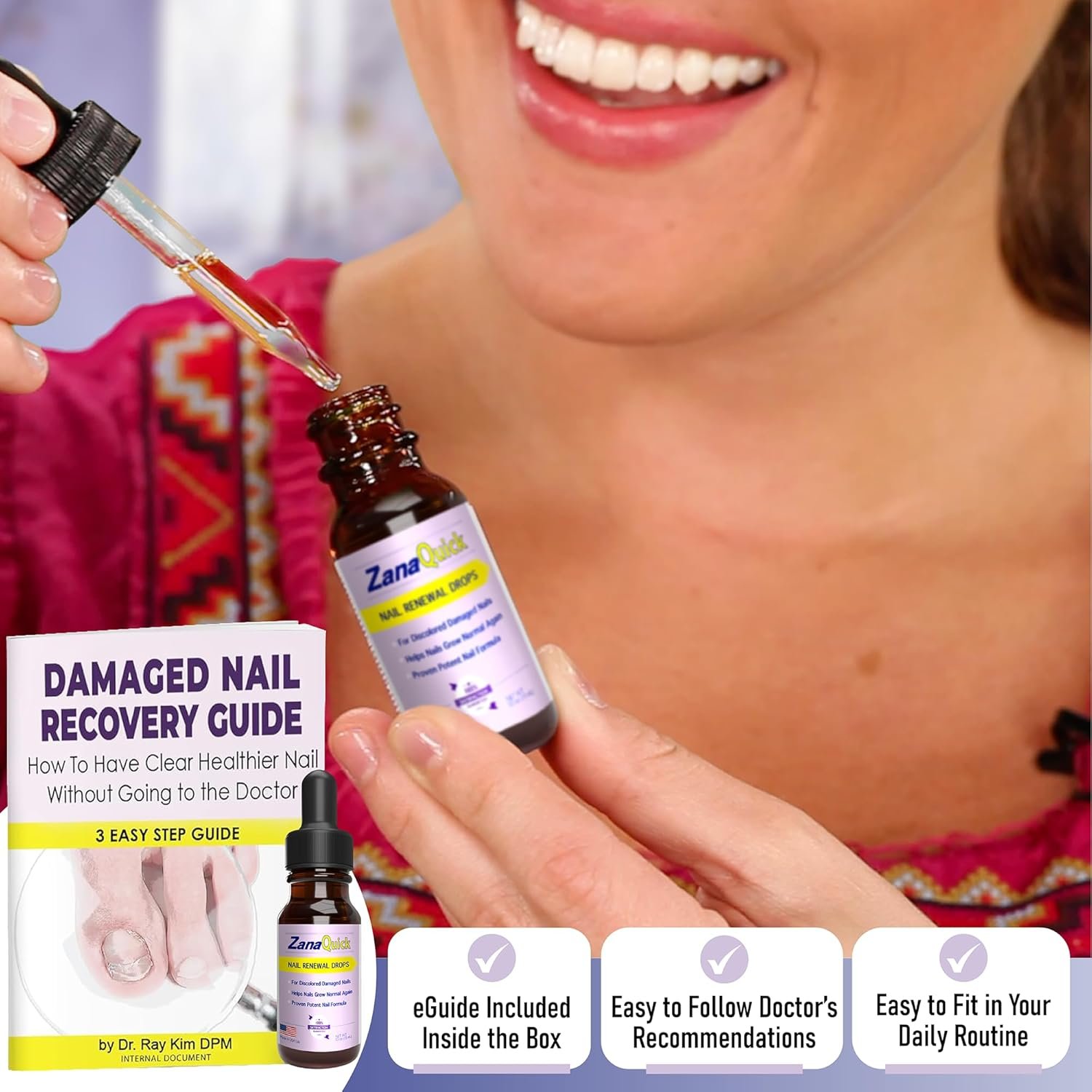 Extra Strength Toenail & Fingernail Repair Drops - Nail Care Renewal for Thick, Damaged & Discolored Nails - 2 Pack - Image 4