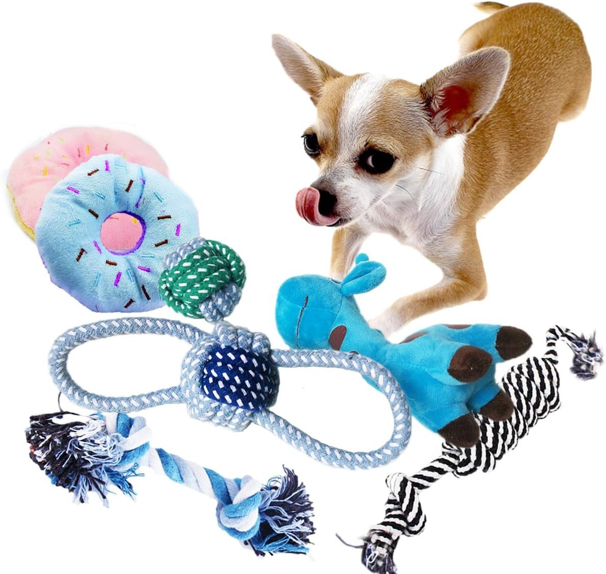 Dog Toys Small Dog Chew Toys Dog Teething Toys Squeaky Toys Chihuahua Pomeranian Corgi and PoodlesToys 6 PCS - Image 8
