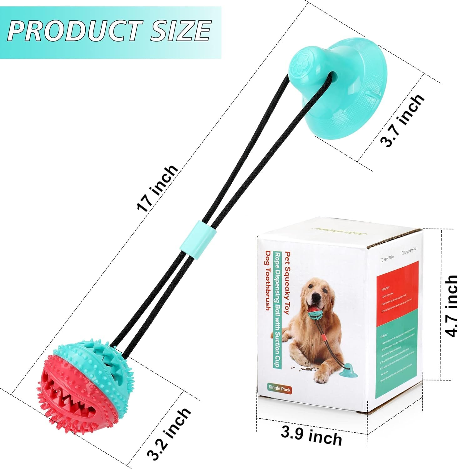 Interactive Dog Toys Tug of War, Mentally Stimulating Toys for Dogs, Puppy Teething Toys for Boredom to Keep Them Busy, Dog Puzzle Treat Food Dispensing Ball Toy for Small Medium Dogs - Image 7