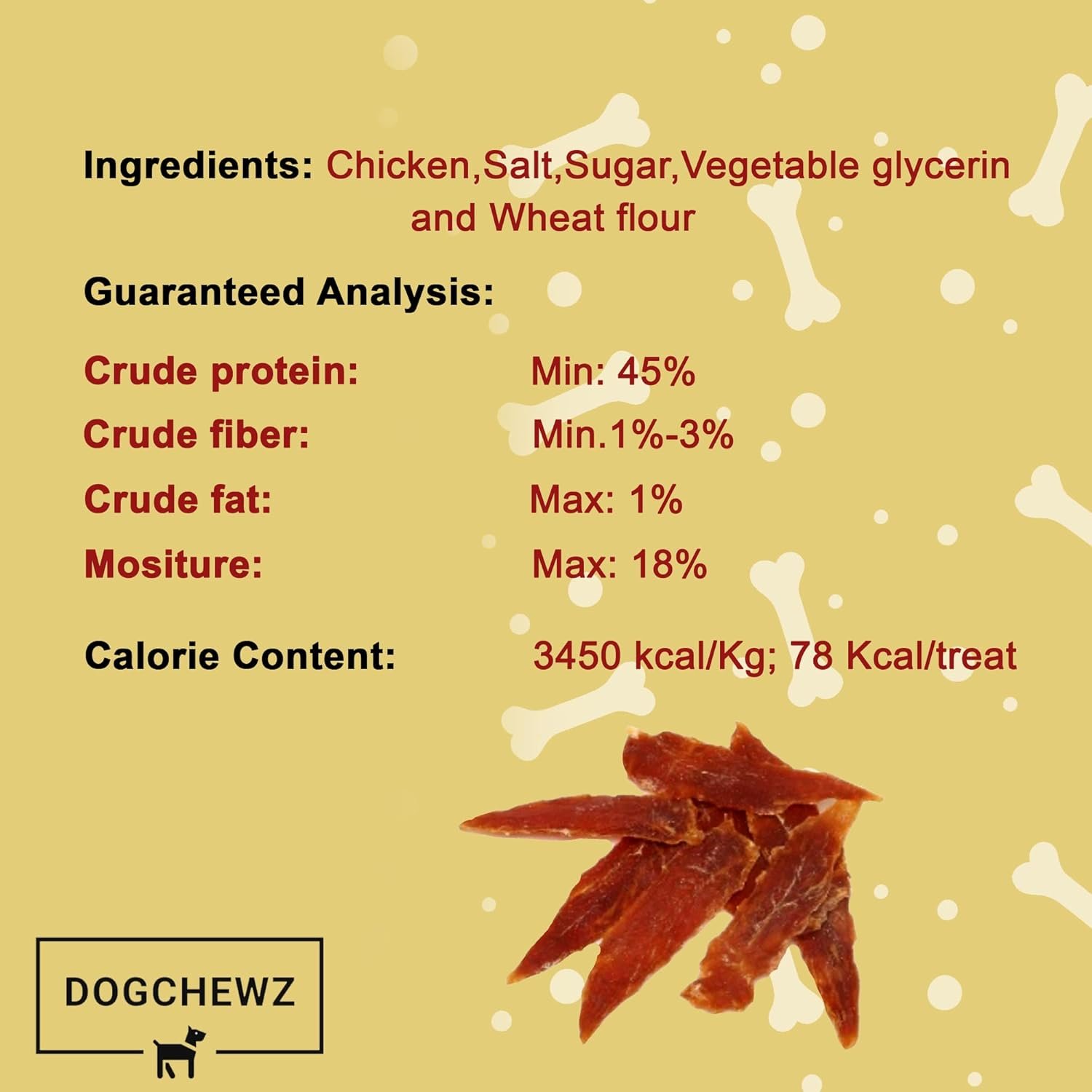 DOGCHEWZ™ Premium Chicken Breast Tender Jerky for Dogs All Natural Human Grade Dog Chew (1 LB Bag) - Single Ingredient - No Artificial Flavors or Preservatives - Whole Dehydrated Chicken - Image 4