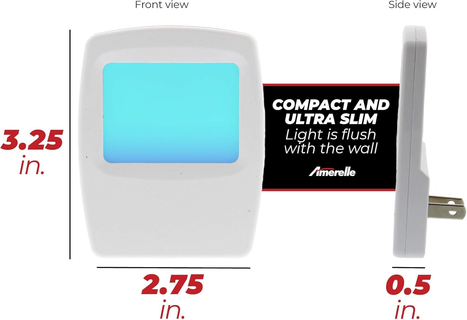 Amerelle Always-On Blue Night Light, 2 Pack (71282) – Plug In LED Night Lights with a Soft, Cool Blue Glow – Slim Led Night Light Suitable for Bedrooms, Bathrooms, Hallways, Kitchen, or Nursery - Image 7