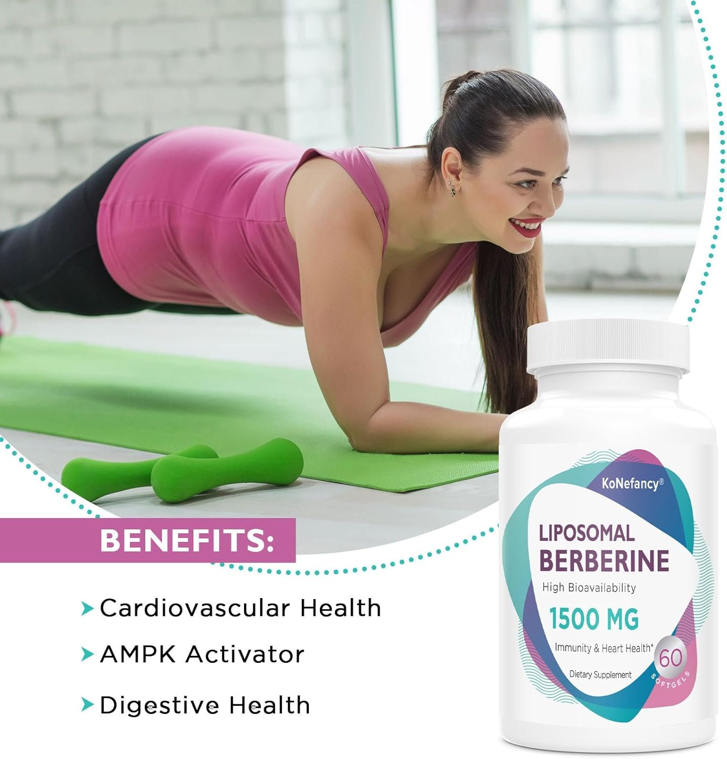 Berberine HCL Supplement 1500mg - High Bioavailability Liposomal Berberine Capsules for Women and Men, AMPK Activator - Image 6