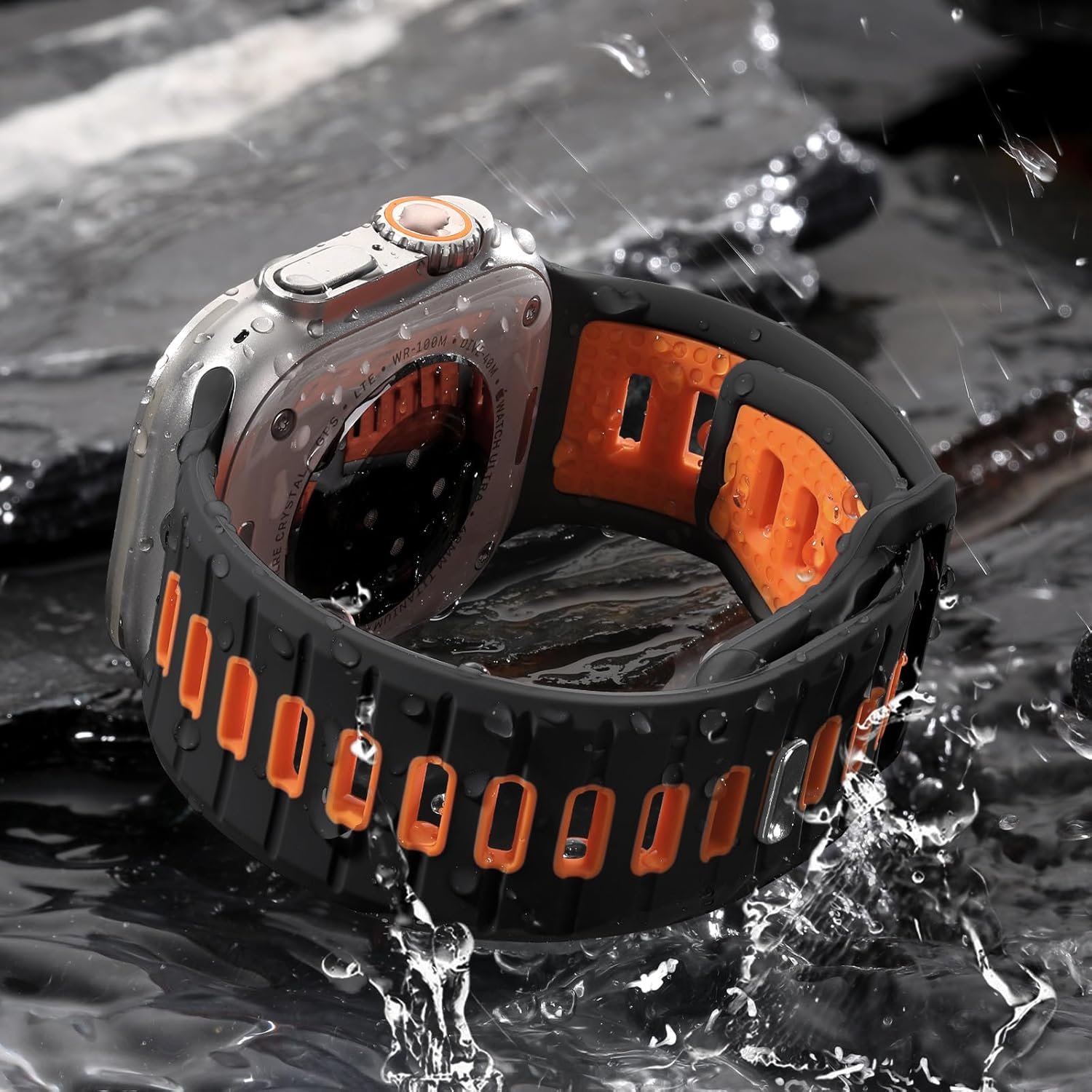 Odbeai Sport Band Compatible with Apple Watch Ultra 2/Ultra Band,Compatible with Apple Watch Bands for Men 49mm 46mm 45mm 44mm 42mm,Silicone Loop Waterproof Strap for iWatch Bands Series SE 10 9 8-1 - Image 5