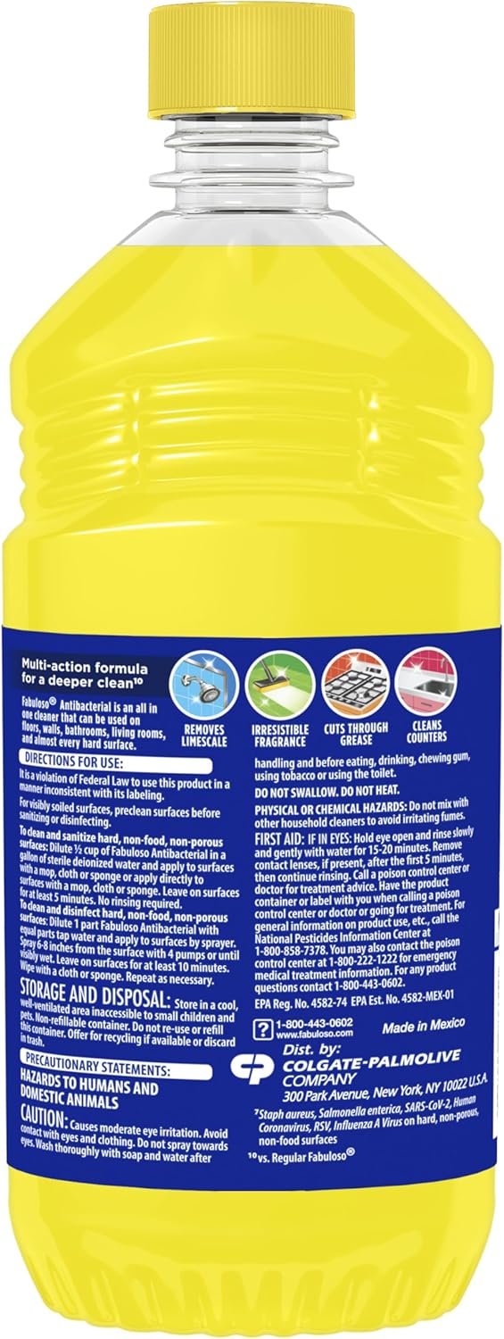 Fabuloso Antibacterial Multi-Purpose Cleaner, Sparkling Citrus Scent, 16.9 oz - Image 8