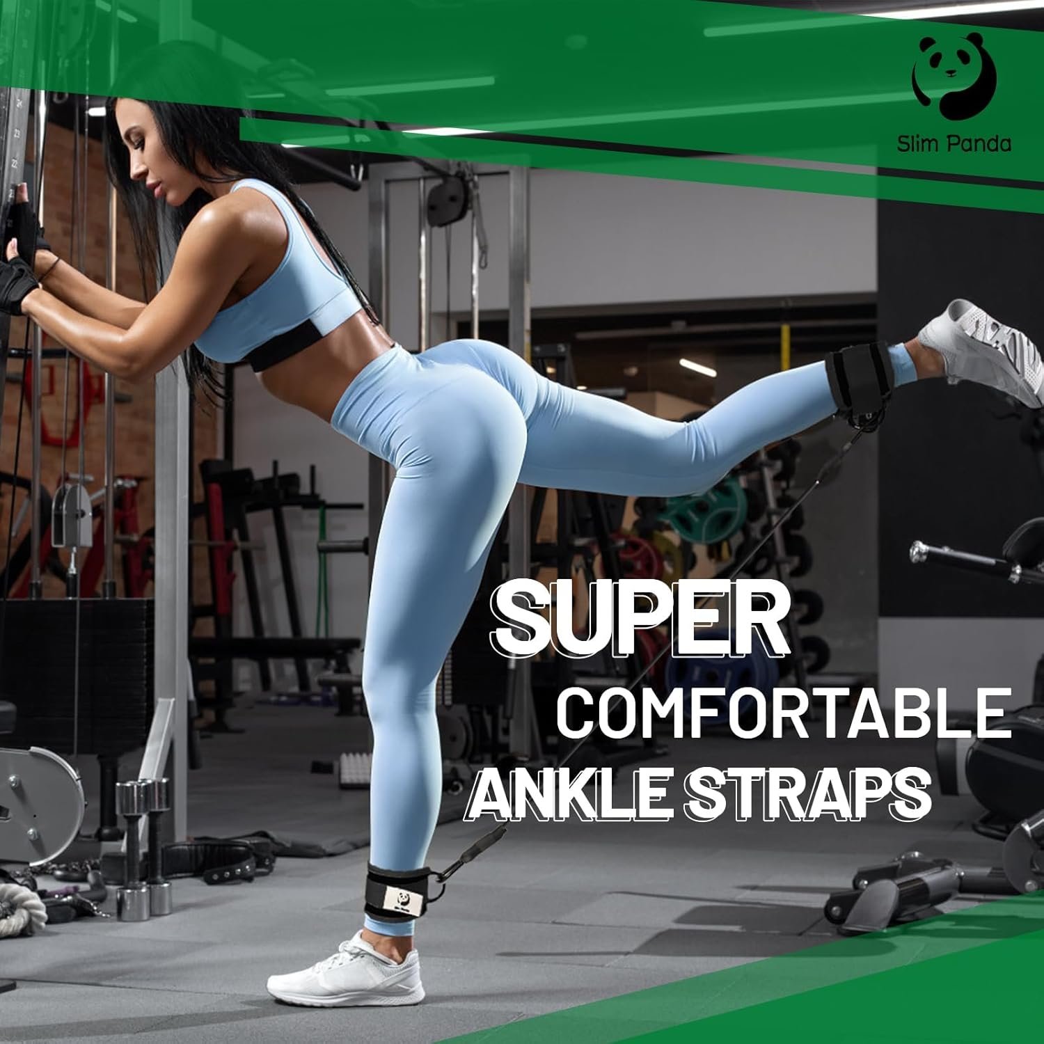 Slim Panda Ankle Resistance Bands with Cuffs,Leg Resistance Bands for Booty Workout Equipment for Kickbacks Hip Fitness Training - Image 4