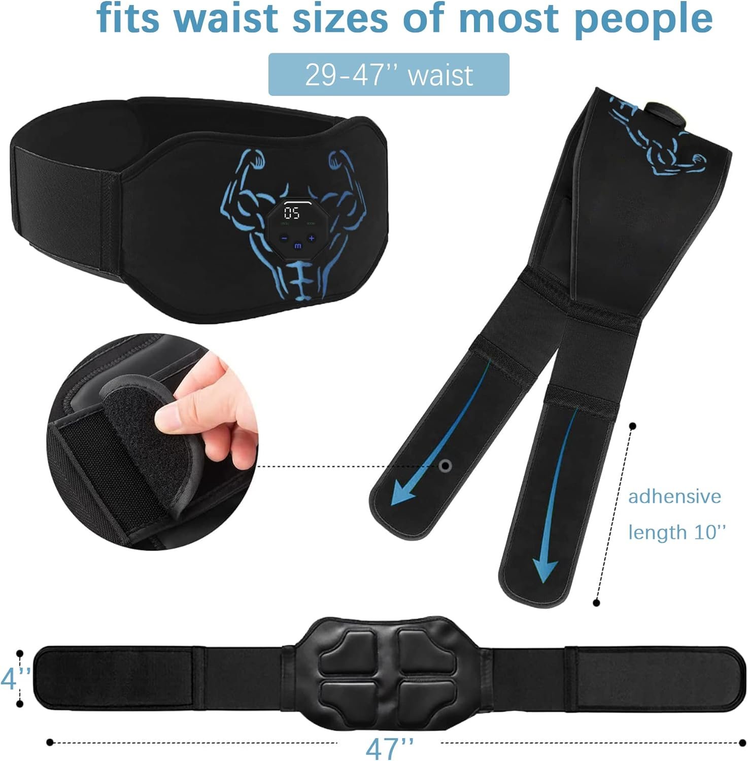 Electronic Muscle Stimulator ABS Stimulator, USB Rechargeable AB Stimulator Muscle Toner, Fitness Waist Belt Home Office Workout Equipment for Men Women… - Image 6