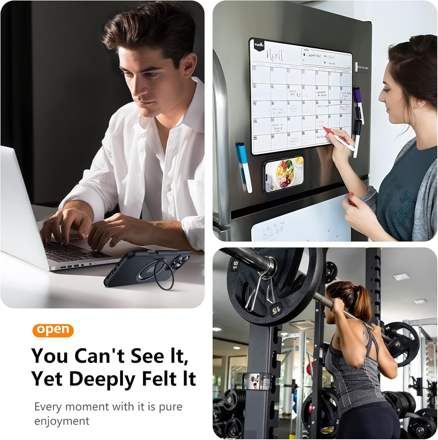 Temdan Designed for iPhone 16 Pro Max Case, 360°Rotatable Ring Stand Case Matte Skin Feeling Compatible with MagSafe Military-Grade Protection Magnetic Kickstand Case 6.9 inch -Matte Black - Image 8