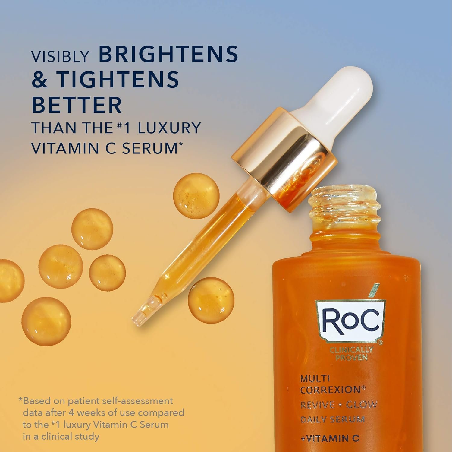 RoC Multi Correxion Revive + Glow 10% Active Vitamin C Serum for Face, Daily Anti-Aging Wrinkle and Skin Tone Skin Care Treatment, Brightening Serum, 1 Fluid Ounce - Image 3