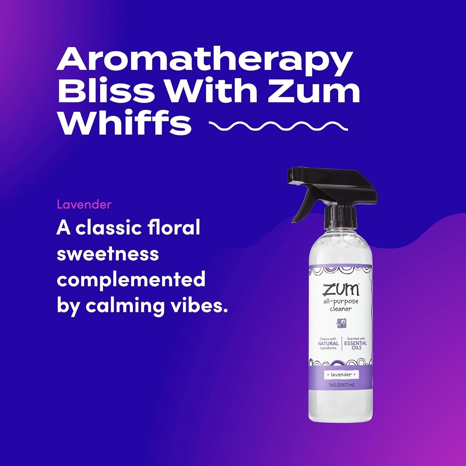 Zum by Indigo Wild All-Purpose Cleaner - Natural Multipurpose Cleaner Made with Essential Oils, Baking Soda & More - Wild Lavender, 16 fl oz - Image 4
