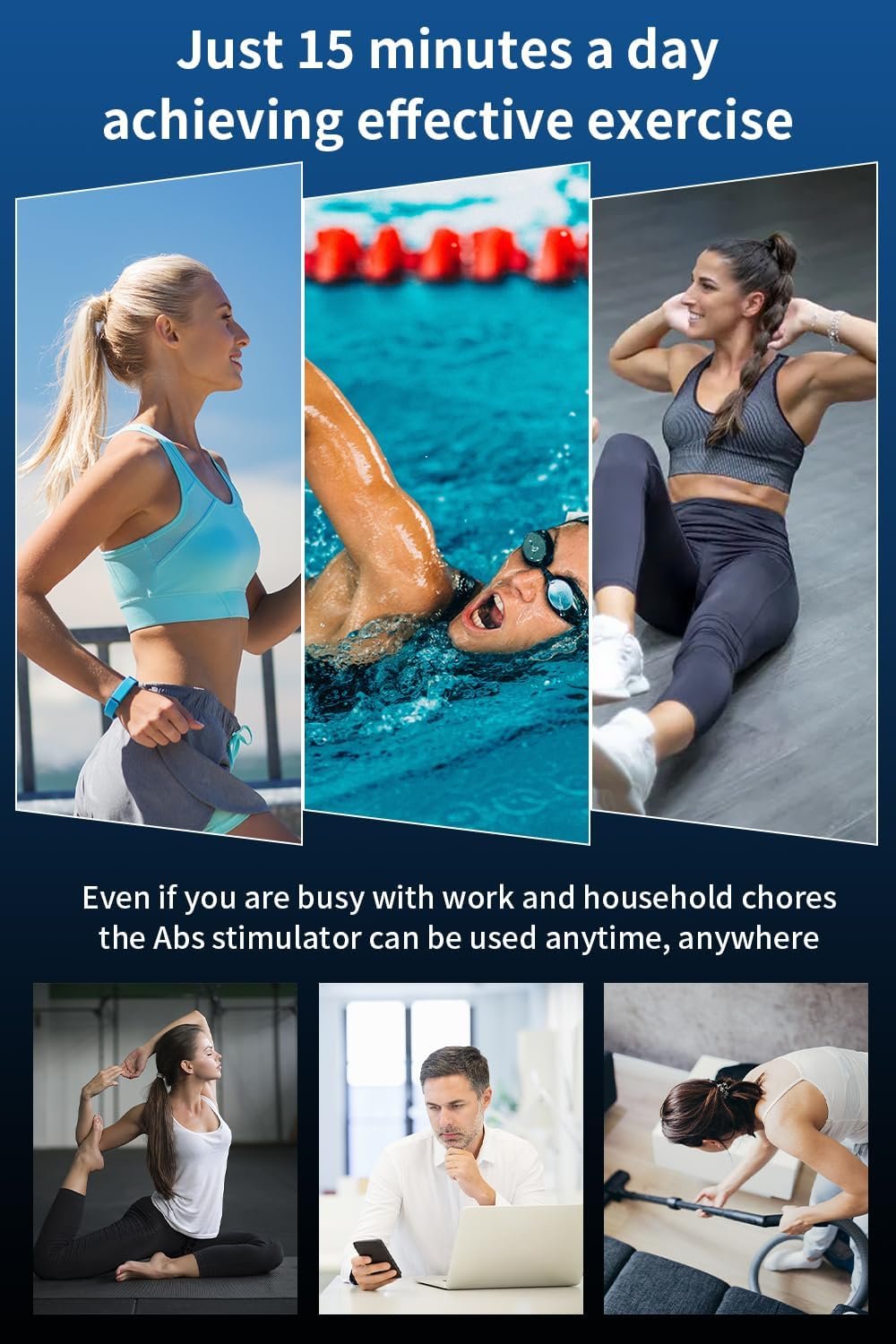 Daphne ABS Stimulator, Ab Stimulator Muscle Toner, Effective Muscle Stimulator for Abdomen, Arms, Legs, Home Office Abdominal Toning Belt, Fitness Workout Equipment for Men,Women White - Image 5