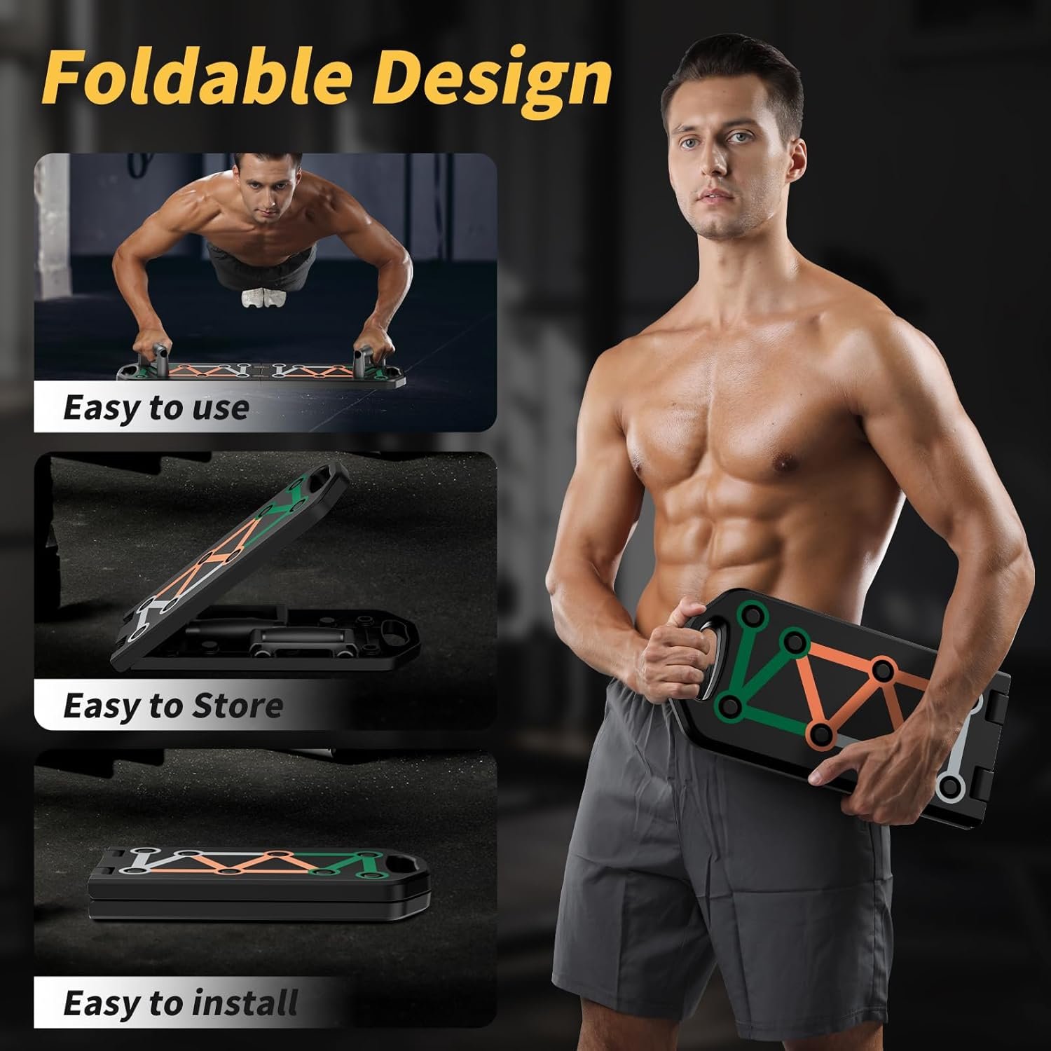 Push Up Board,Portable Multi-Function Foldable 22 in 1 Push Up Bar,Push Up Strength Training Equipment - Image 4