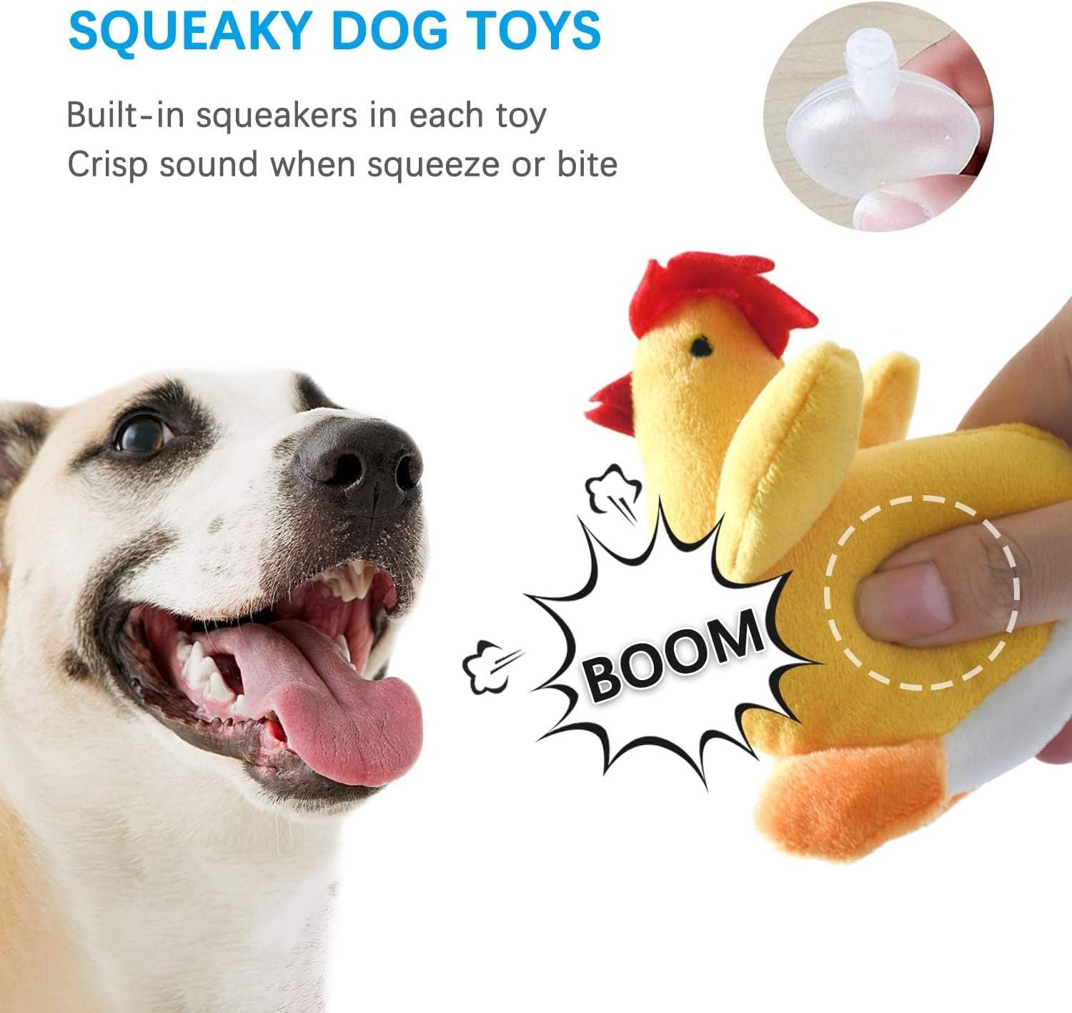 LEGEND SANDY Squeaky Plush Dog Toy Pack for Puppy, Small Stuffed Puppy Chew Toys 6 Dog Toys Bulk with Squeakers, Cute Soft Pet Toy for Small Medium Size Dogs - Image 4