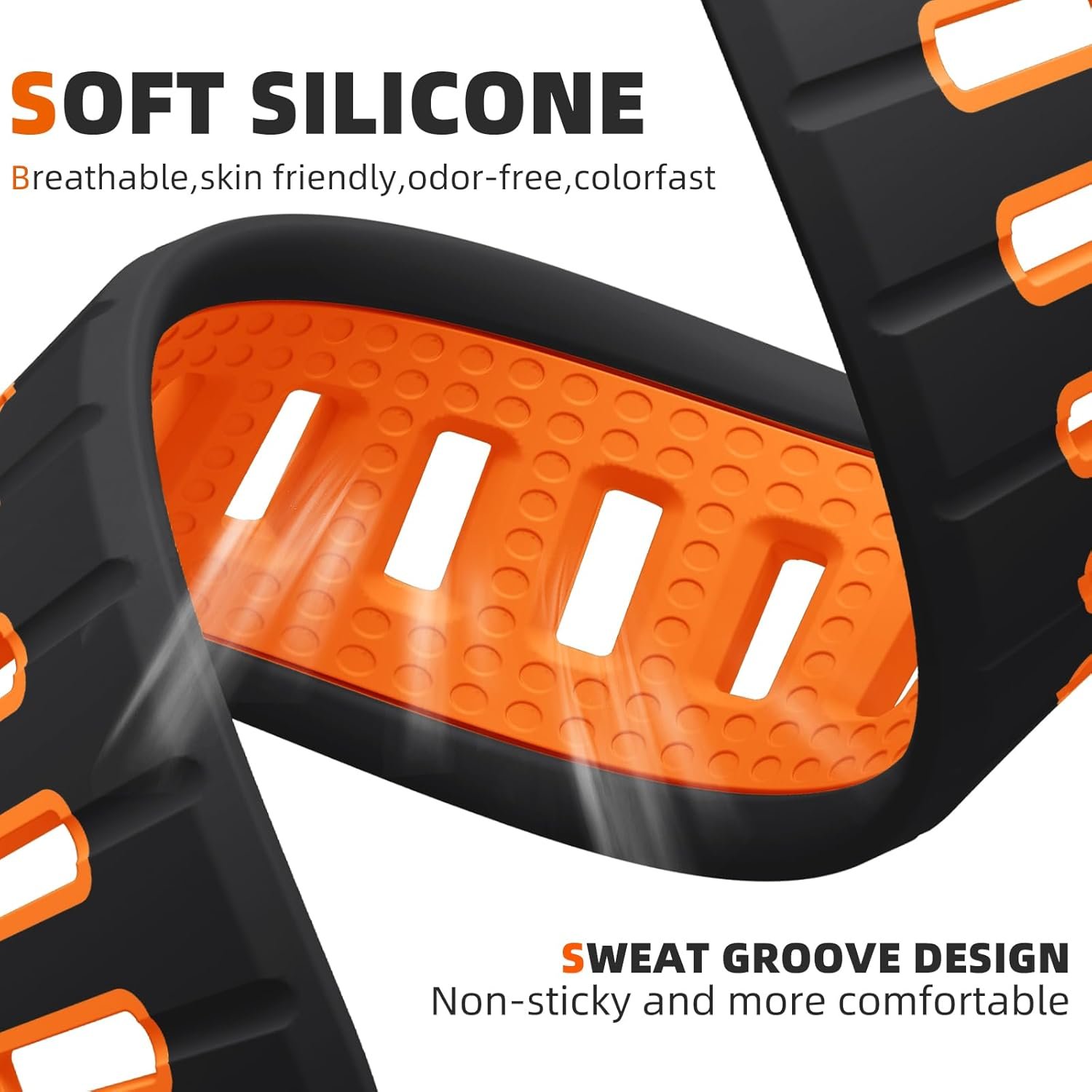 Odbeai Sport Band Compatible with Apple Watch Ultra 2/Ultra Band,Compatible with Apple Watch Bands for Men 49mm 46mm 45mm 44mm 42mm,Silicone Loop Waterproof Strap for iWatch Bands Series SE 10 9 8-1 - Image 4