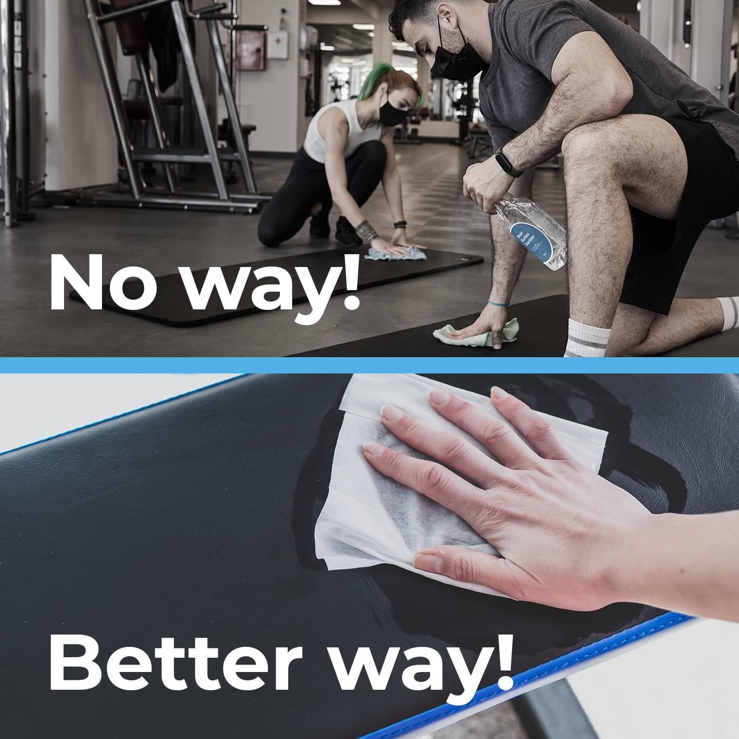 Wipex Gym Wipes Refill - 800ct Hand Sanitizing Wipes with Safe Plant Based Cloth, Commercial Size use at Gyms, Studios, Clubhouse & Public Facilities (1 Roll, 800 Gym Wipes Bulk) - Image 8