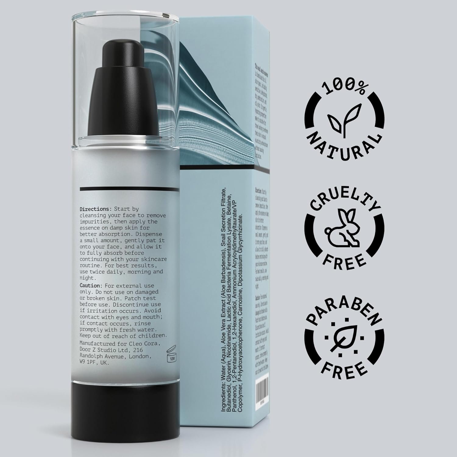 Snail Mucin Serum - Advanced Snail 96 Mucin Power Essence with Hyaluronic Acid & Centella - Skin Repair Hydrating & Moisturising Face Serum for Women - 3.38 Fl. oz 100 ml - Cruelty Free Skincare - Image 6