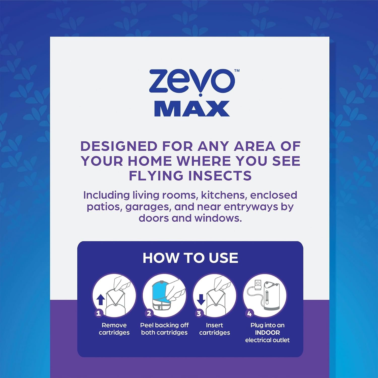 Zevo MAX Flying Insect Trap, Fly Trap Captures Houseflies, Fruit Flies, and Gnats (1 Plug-in Base + 2 Cartridges) - Image 9