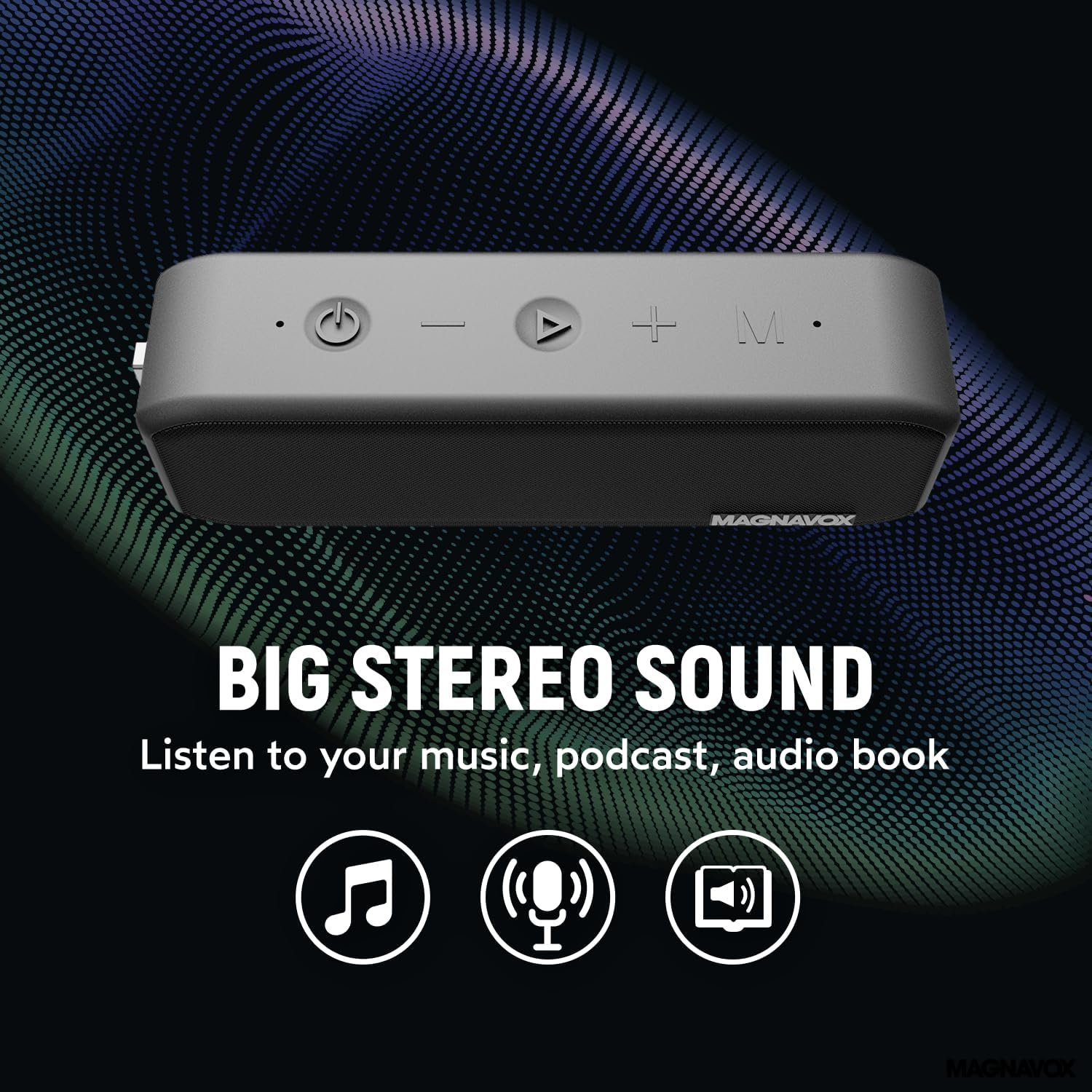 Magnavox MMA3928 Waterproof Portable Bluetooth Speaker in Black - Image 7