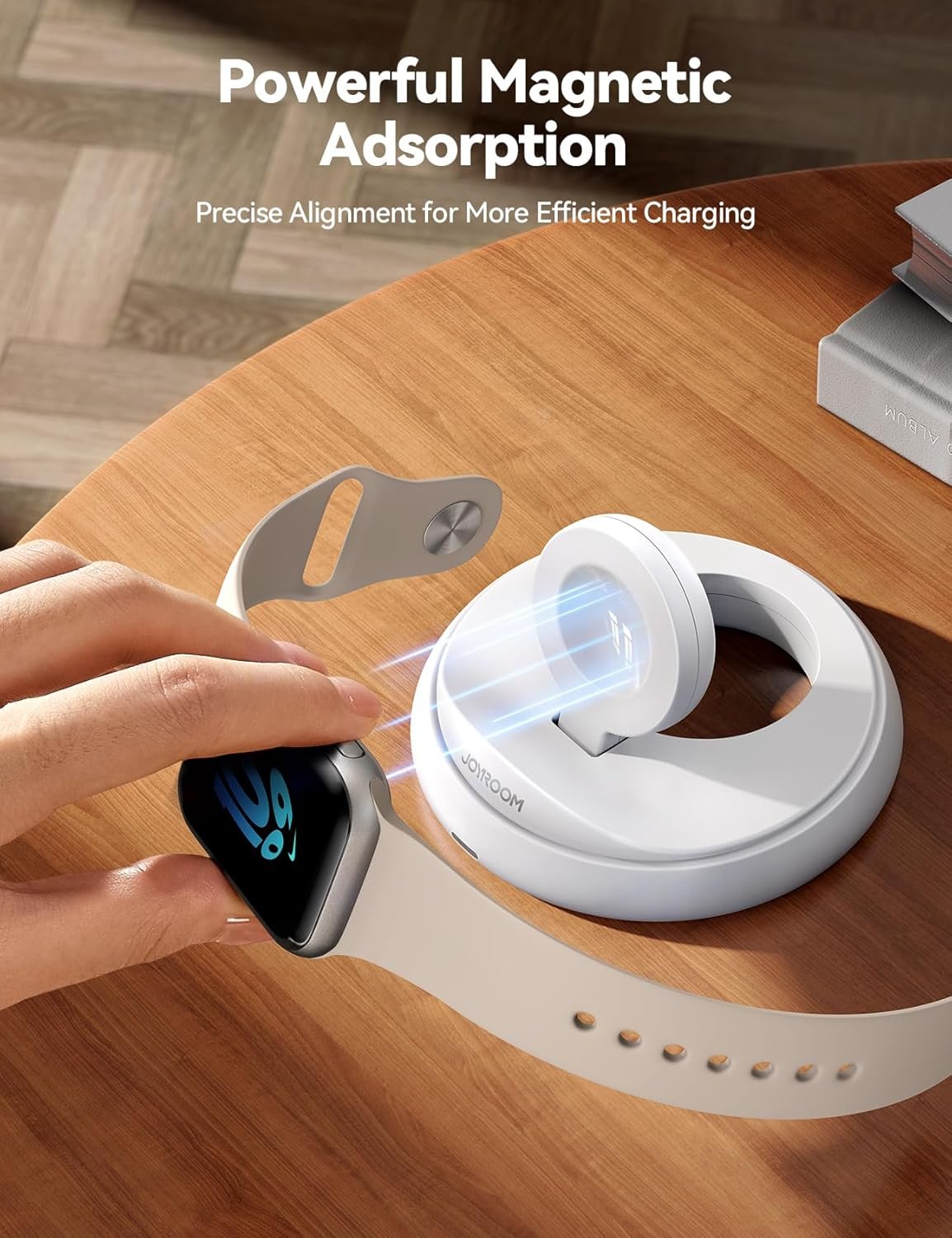 JOYROOM for Apple Watch Charger Stand,Portable Magnetic iwatch Charger with Charging Cord,Foldable Apple Watch Fast Charger for Apple Watch Series10/9/8/7/6/5/SE/Ultra 2,Support Nightstand Mode,White - Image 5