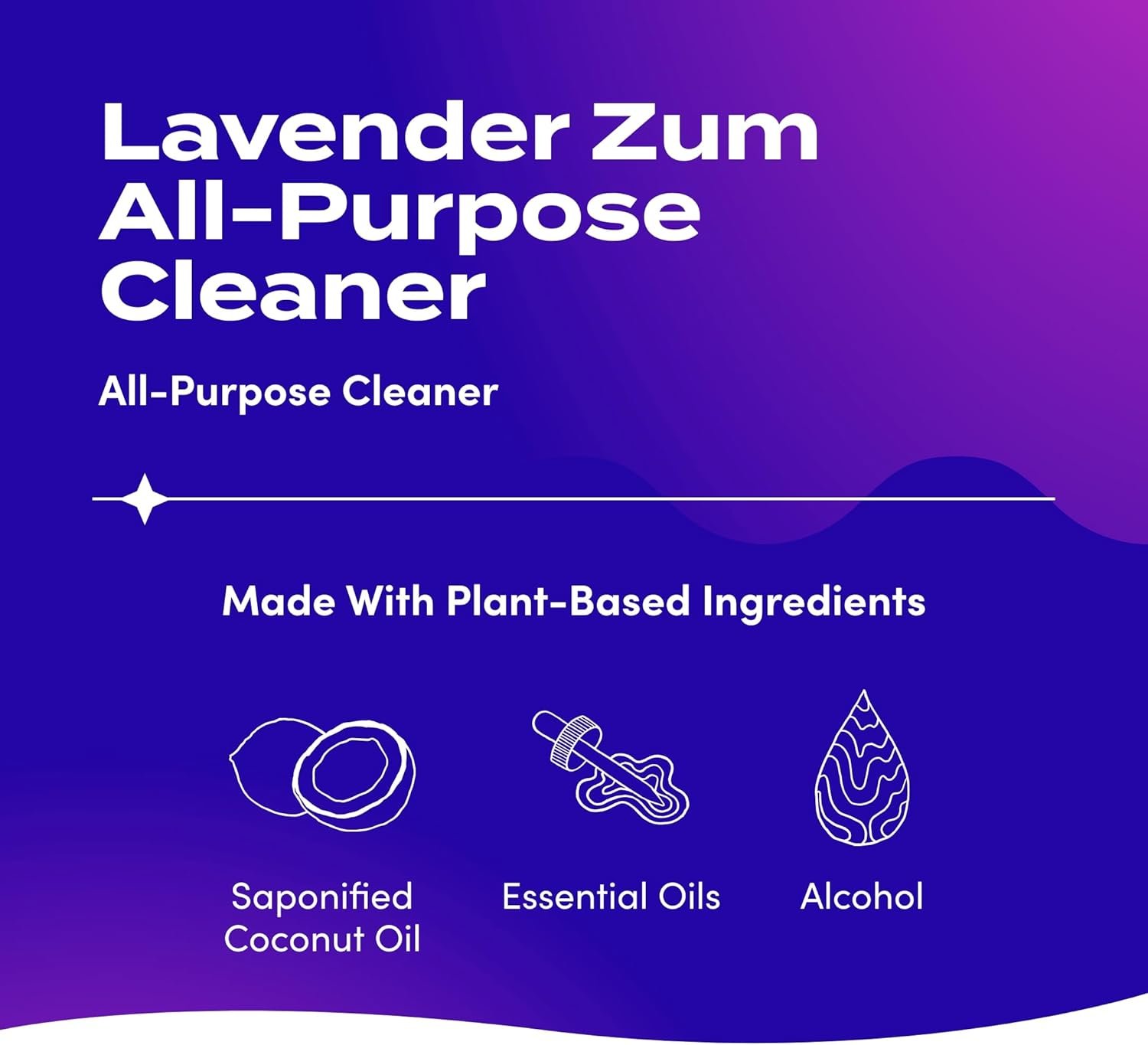 Zum by Indigo Wild All-Purpose Cleaner - Natural Multipurpose Cleaner Made with Essential Oils, Baking Soda & More - Wild Lavender, 16 fl oz - Image 3