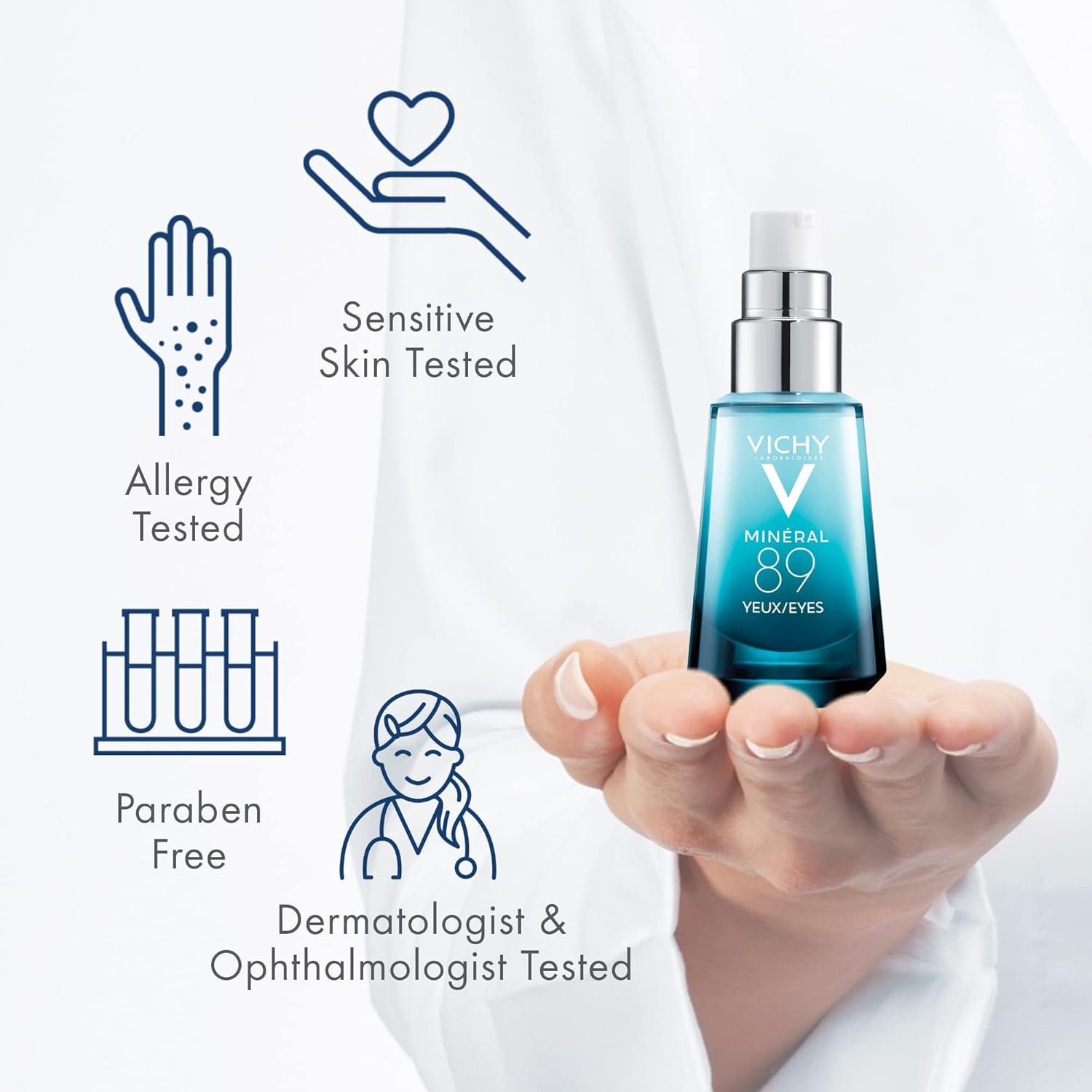 Vichy Mineral 89 Eye Serum | Hyaluronic Acid + Caffeine Eye Cream | Under Eye Cream For Dark Circles | Under Eye Brightener | Hydrating Eye Cream | Eye Puffiness Reducer | Opthalmologist Tested - Image 6