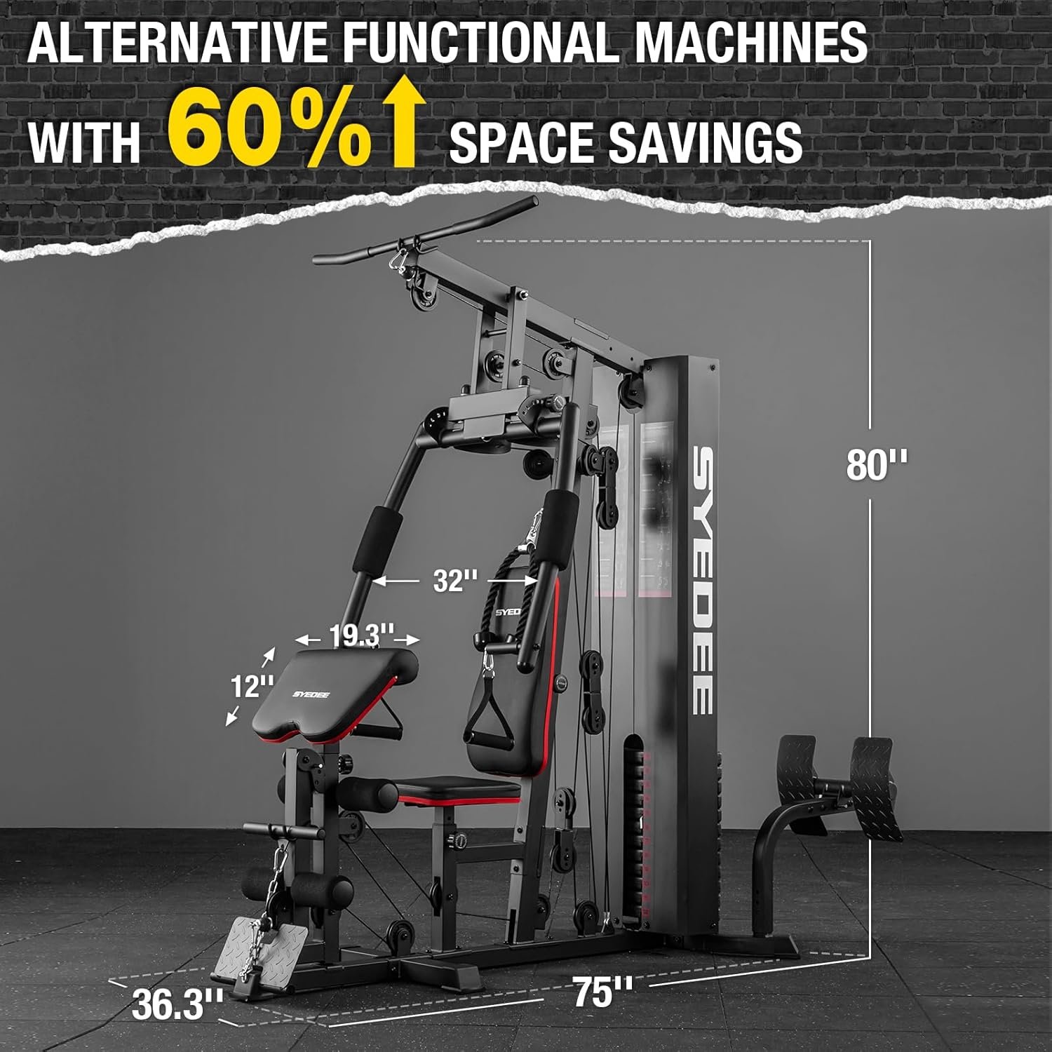 Home Gym, Multifunctional Home Gym Equipment, Home Gym Station with 150LBS Weight Stack, Exercise Equipment for Full Body Strength Training - Image 3