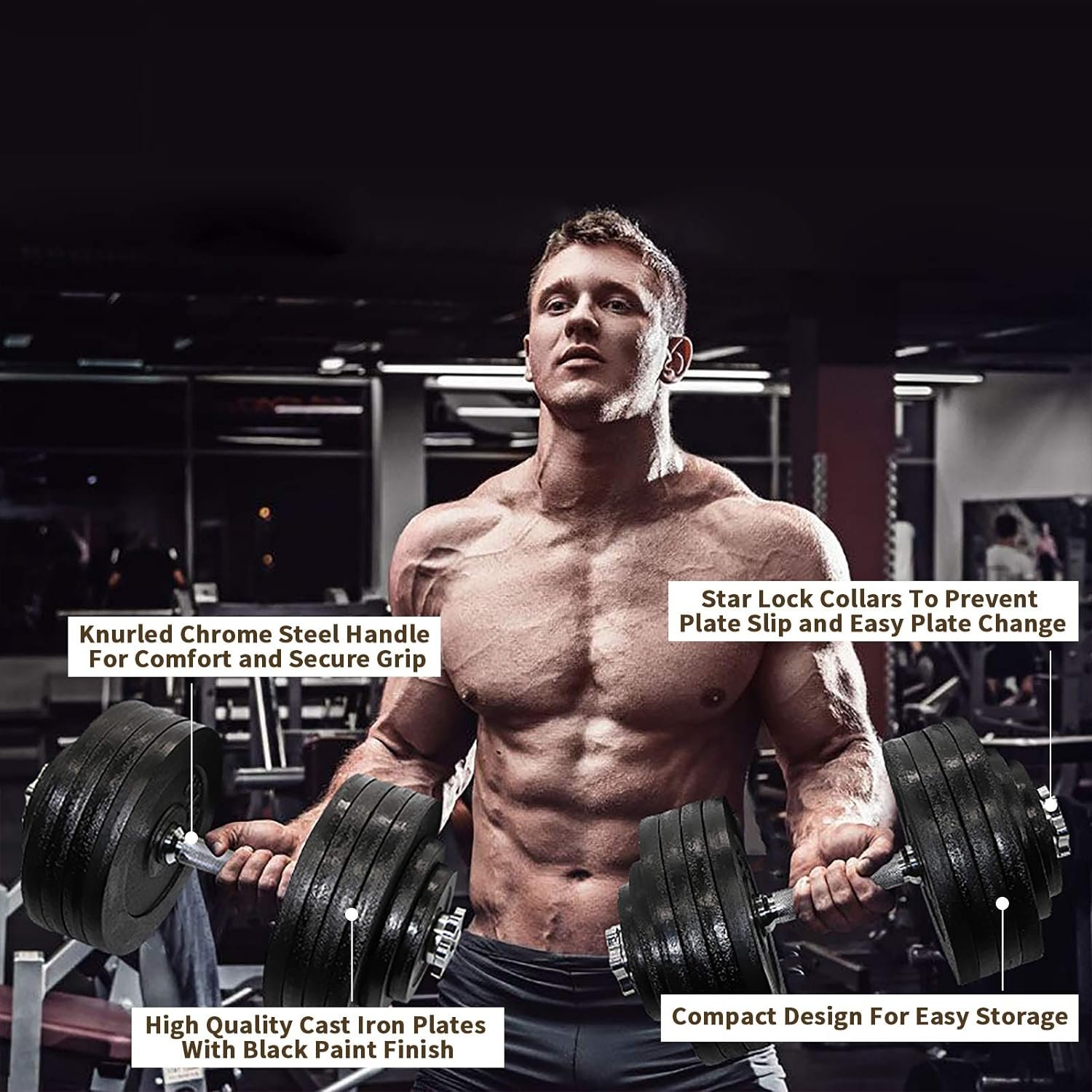 One Pair of Adjustable Dumbbells Kits-200lbs(2x100lbs) - Image 6