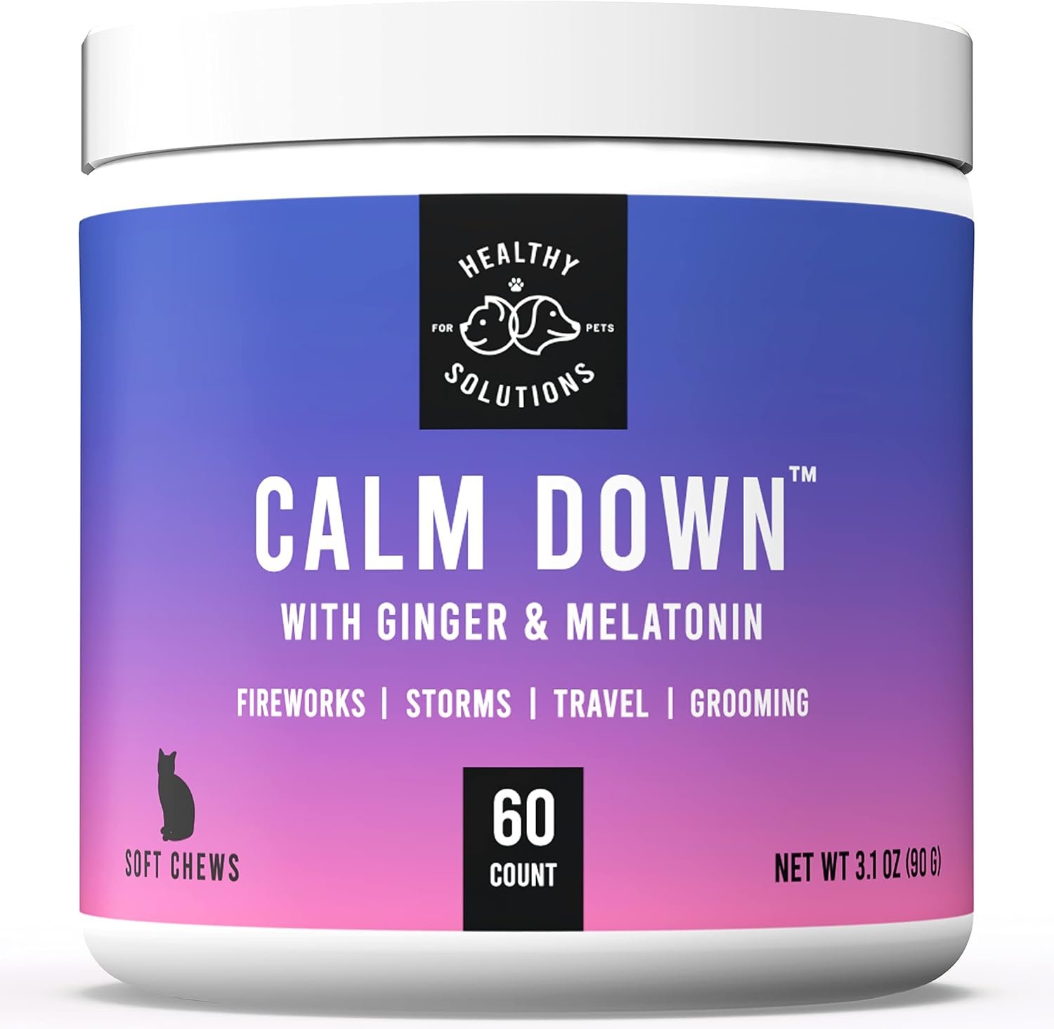 Calming Chews for Cats - Cat Calming Treats for Anxiety, Stress Relief Aid, Storms, Grooming, Fireworks, Separation, Travel, & Motion Sickness - Made in USA (60 Soft Chews- Cat) - Image 2