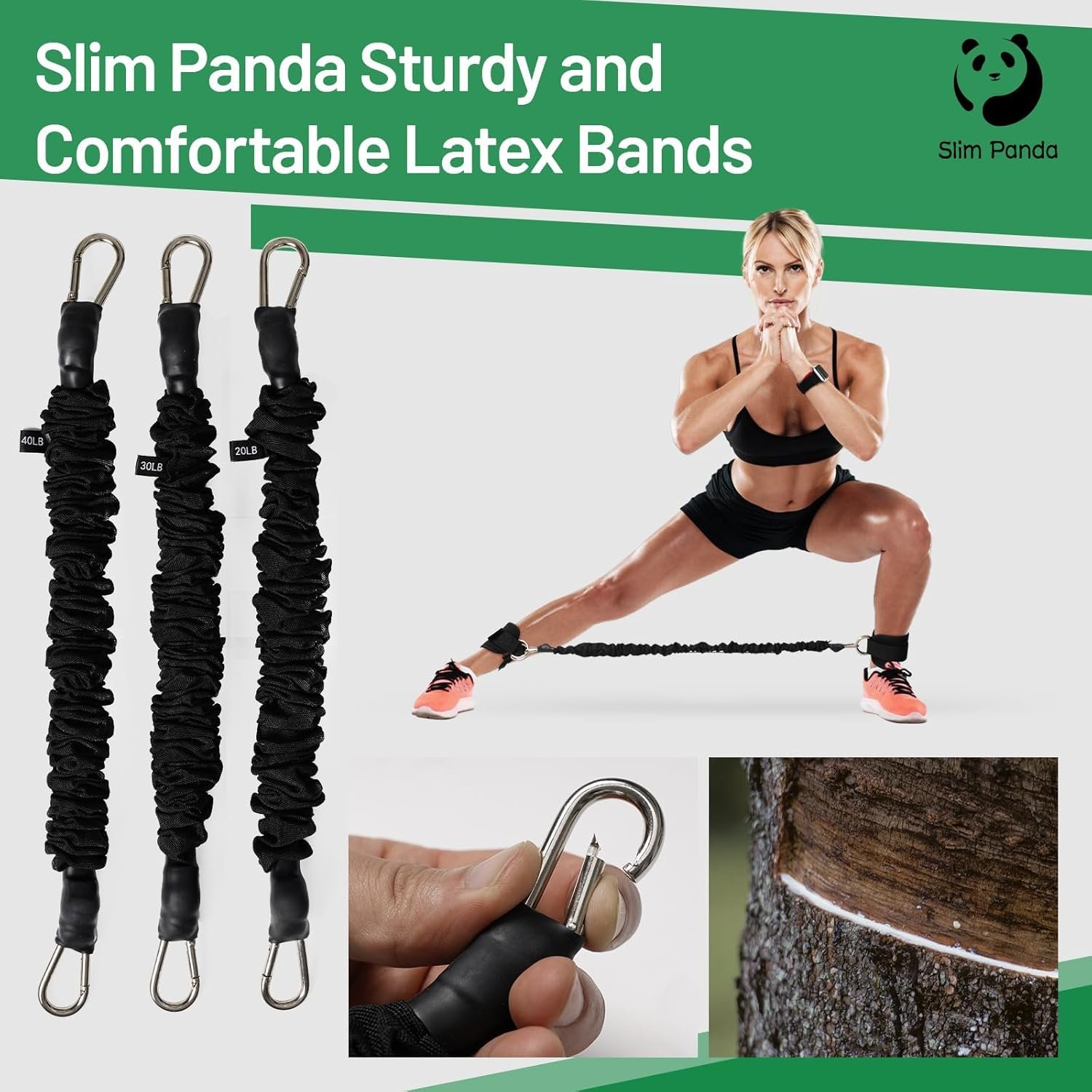 Slim Panda Ankle Resistance Bands with Cuffs,Leg Resistance Bands for Booty Workout Equipment for Kickbacks Hip Fitness Training - Image 3