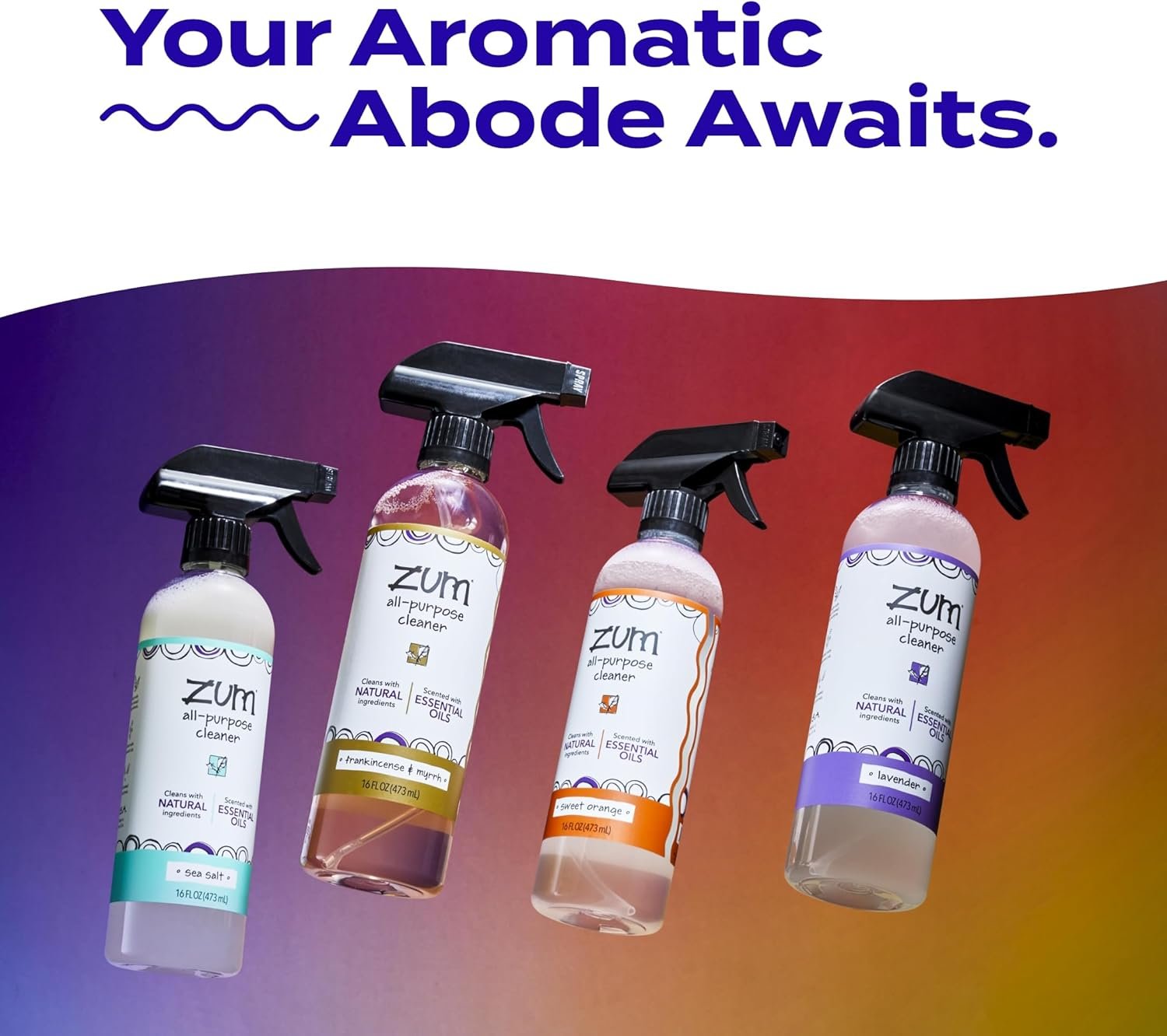 Zum by Indigo Wild All-Purpose Cleaner - Natural Multipurpose Cleaner Made with Essential Oils, Baking Soda & More - Wild Lavender, 16 fl oz - Image 5