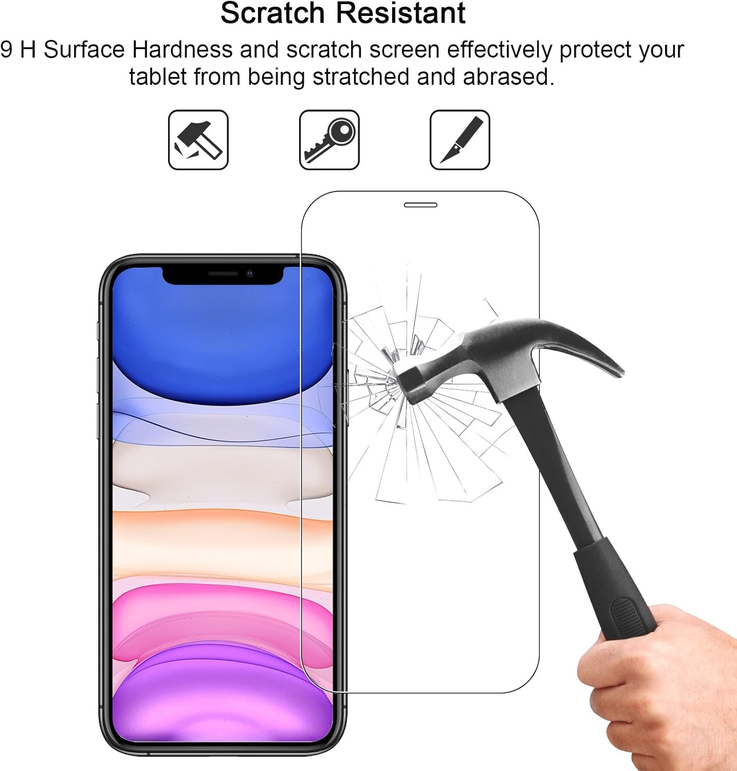 avakot-3 Pack Screen Protector for iPhone 11 6.1 Inch with 3 Pack Camera Lens Protector, 9H Hardness Tempered Glass Film for iPhone 11, Case Friendly, Bubble Free - Image 5