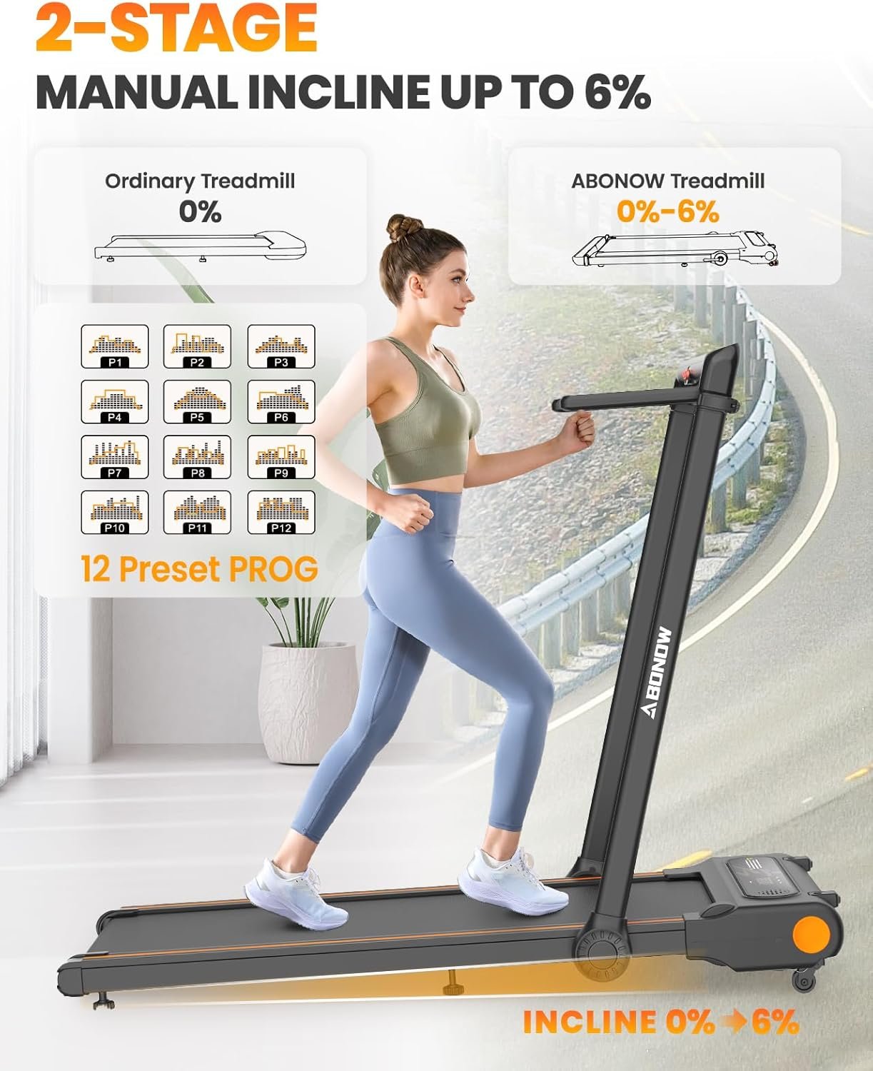 Walking Pad, Under Desk Treadmill with Incline for Home Office 2.5HP Portable Walking Treadmill with 280 Lbs Weight Capacity Walking Machine, Remote Control, LED Display - Image 3