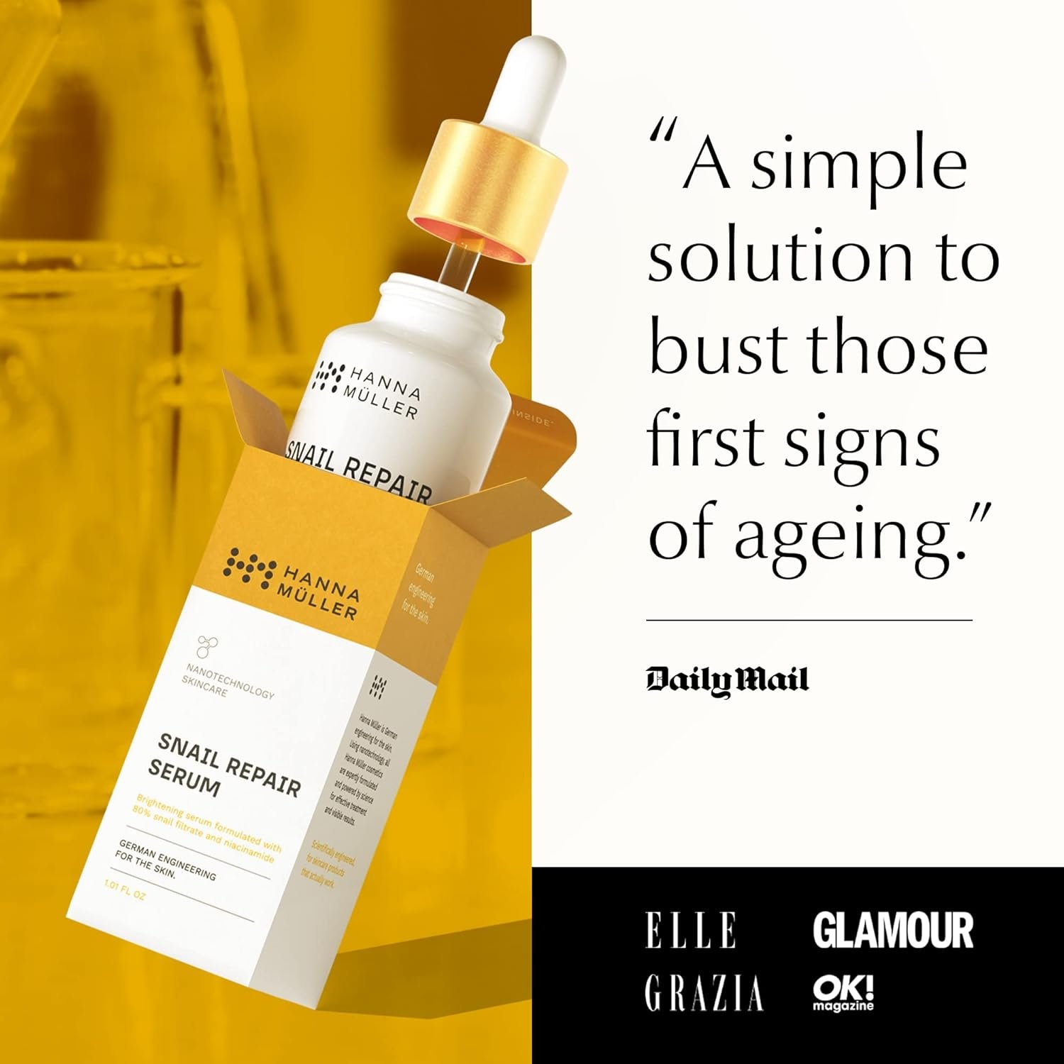 Snail Serum - Snail Mucin Repair Serum for Face, Snail Mucin Moisturizer - Brightening & Hydrating Snail Mucin Essence Serum w/Secretion Filtrate & Vitamin C, Helps to Remove Dark Spots & Fine Lines - Image 7