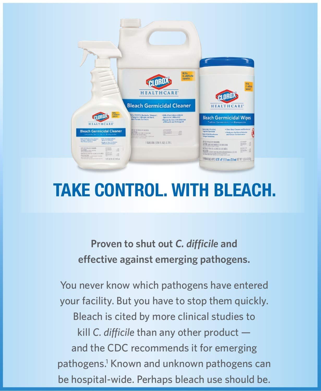 Clorox Healthcare Bleach Germicidal Cleaner Spray, 32 FL Oz (Package May Vary) - Image 6