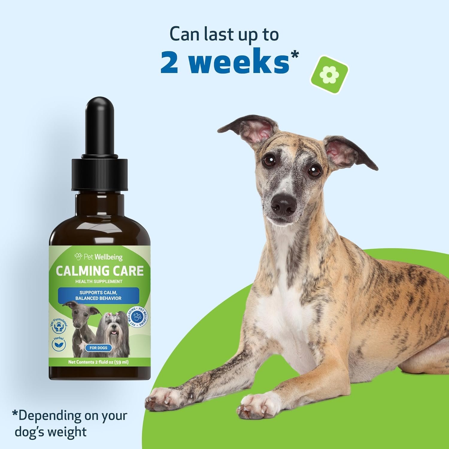 Pet Wellbeing Calming Care for Dogs - Calm Support, Relaxed Nervous System, Emotional Balance, Adaptogens, Ashwagandha, Holy Basil - Veterinarian-Formulated Herbal Supplement 2 fl oz (59 ml) - Image 8