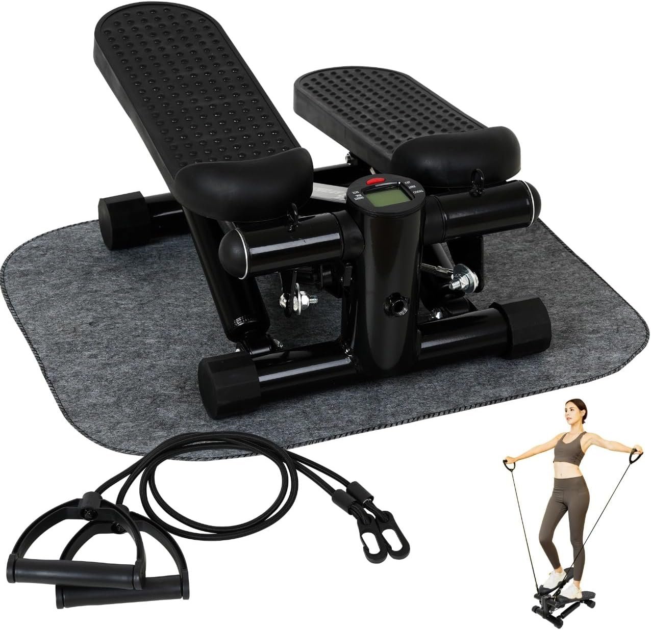 Steppers for Exercise at Home, Mini Stepper with Resistance Bands, Stair Stepper for Home, Stepper Exercise Machine, Compact Stepper Workout Equipment - Image 2