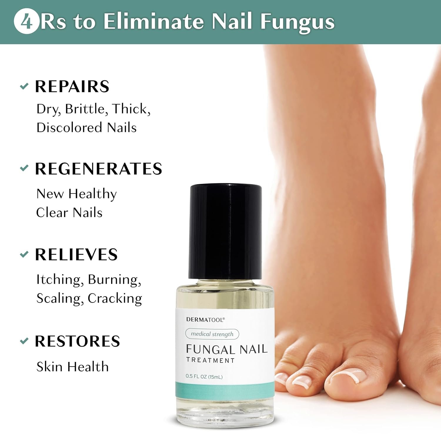 Toenail Fungus Treatment Extra Strength Antifungal Solution and Nail Fungus Treatment for Toenail - Repairs Fungal Damaged, Yellow, Thick, Discolored Nails - Fingernails and Toe Nail Fungus Treatments - Image 3