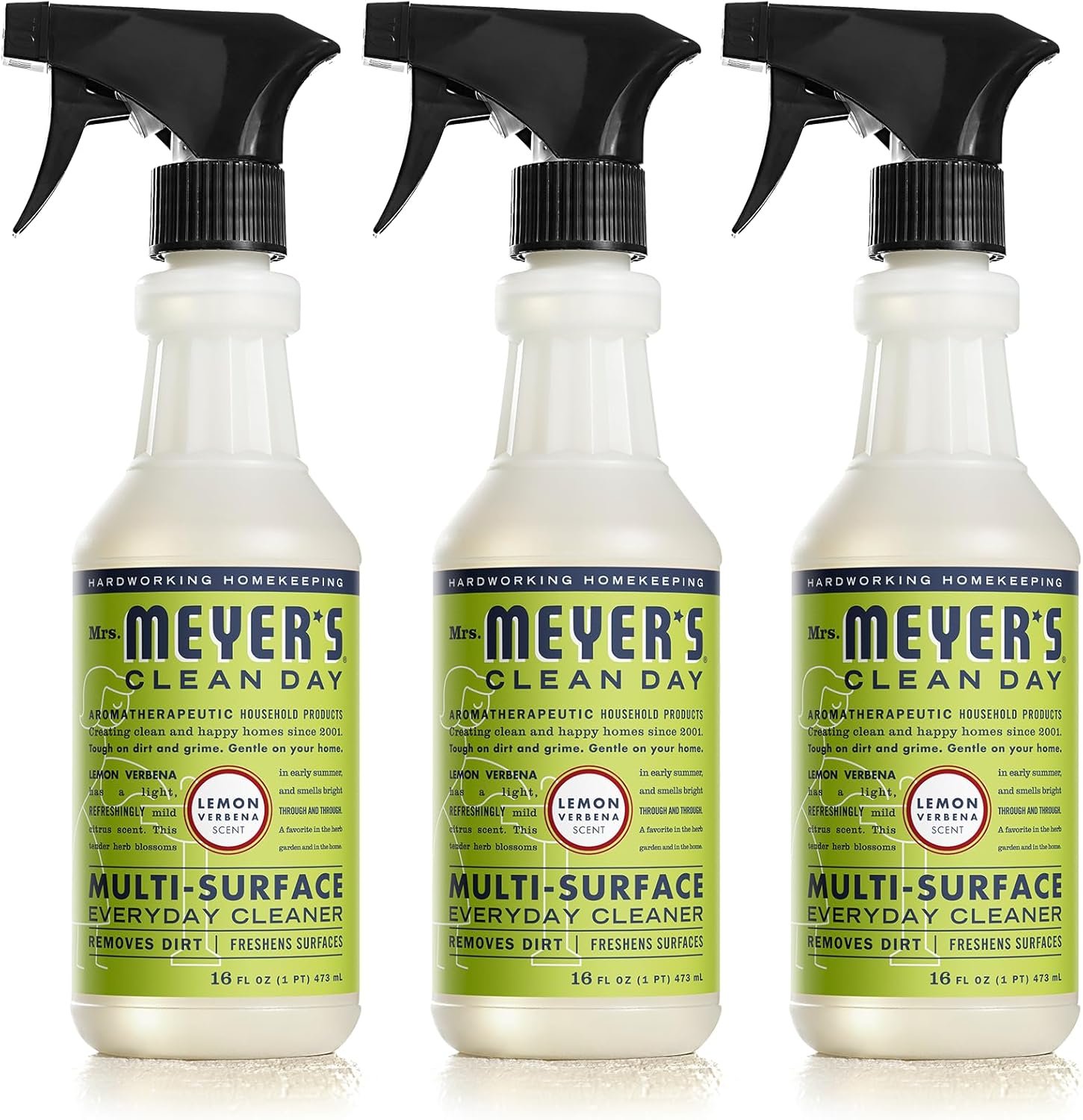 MRS. MEYER'S CLEAN DAY All-Purpose Cleaner Spray, Cruelty Free Formula, Lemon Verbena, 16 fl. oz - Pack of 3 - Image 2