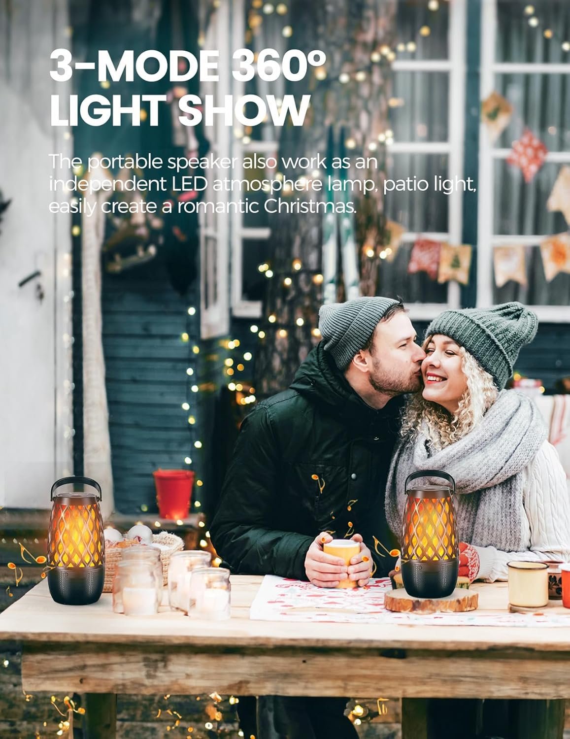 Upgraded Outdoor Speakers Gift for Men Bluetooth Speaker with lights Multi-Sync up to 100 Speakers Auto-Pairing HD Stereo Sound Cool Tech Gadgets for Him IPX5 Waterproof for Outside|Patio|Porch - Image 8