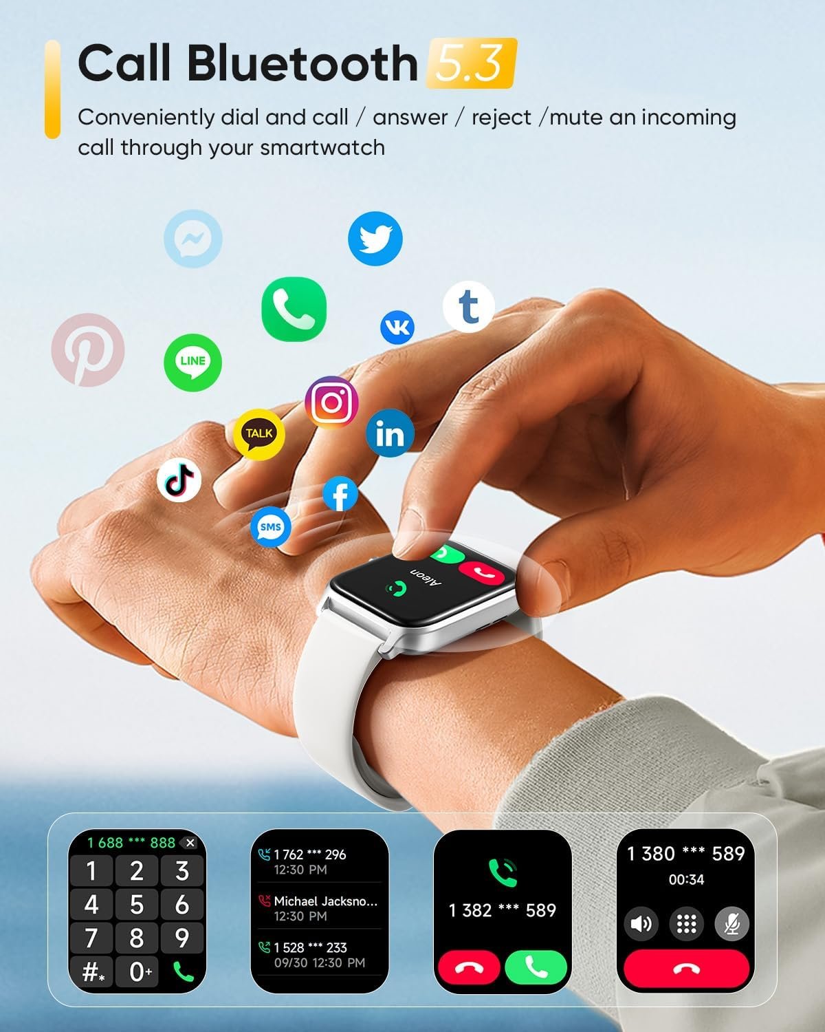 Fitpolo Smart Watch for Men Women with Bluetooth Call, Alexa Built-in 1.8" Blood Oxygen Heart Rate Sleep Fitness Watch, 105+ Sports Modes Smartwatch, Activity Tracker for Android iOS Phone - Image 7