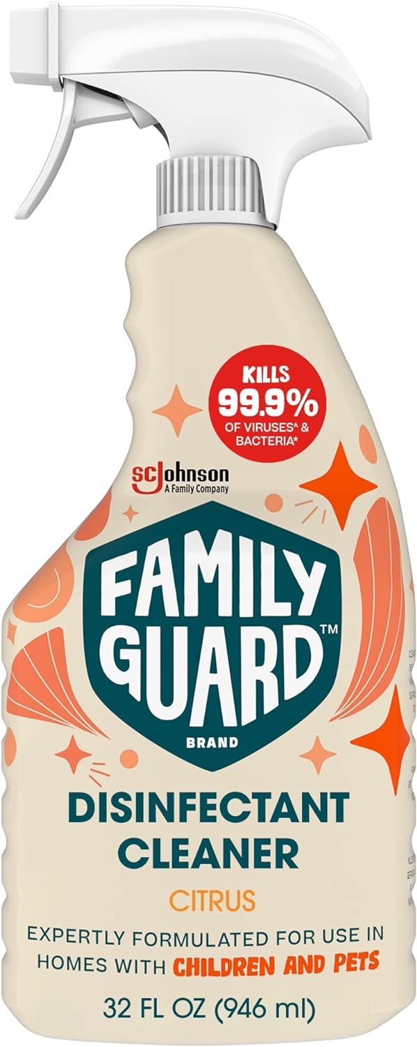 Family Guard Brand Disinfectant Spray Trigger & Multi Surface Cleaner, Antibacterial Spray, Expertly Formulated for Use In Homes with Children & Pets, Citrus Scent, 32 oz (Pack of 1) - Image 2