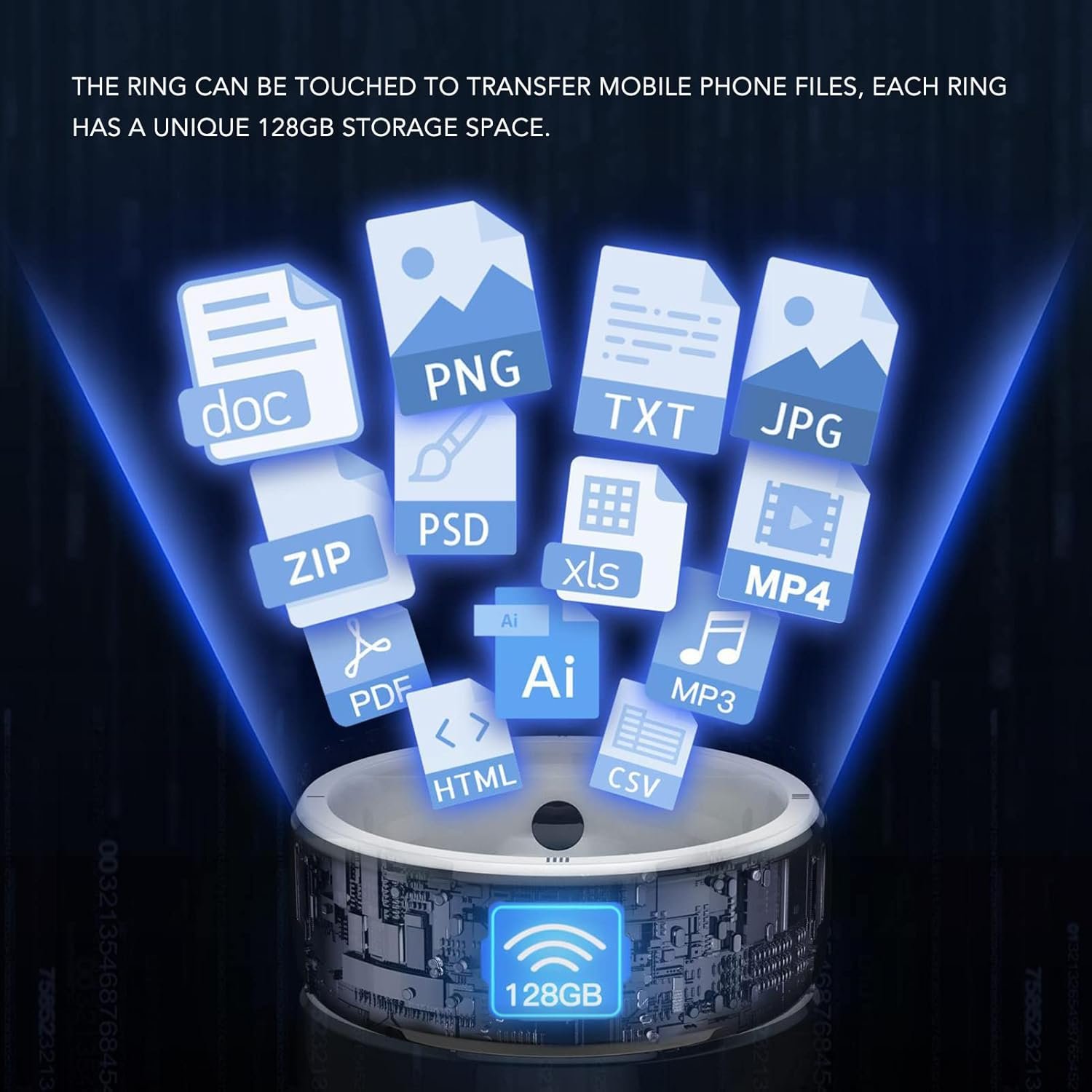 R5 NFC Smart Ring for Men Women, Multifunctional Intelligent Wearable NFC Ring Universal Sensing Ceramic NFC Ring for Mobile Phone with NFC Function, Support 128GB Storage Space - Image 7